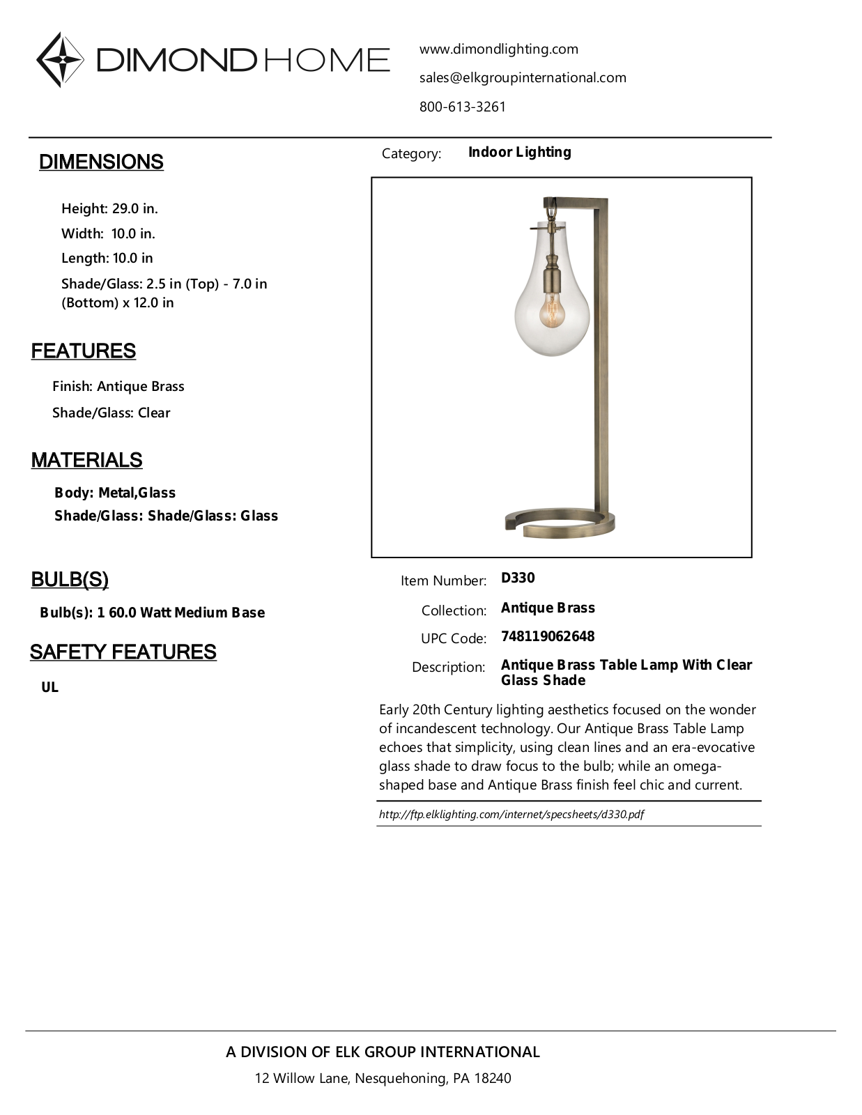 ELK Home D330 User Manual