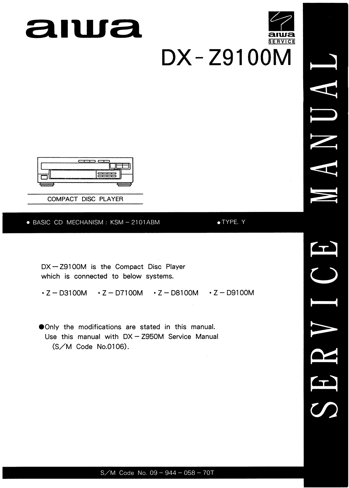 AIWA DX-Z9100M Service Manual