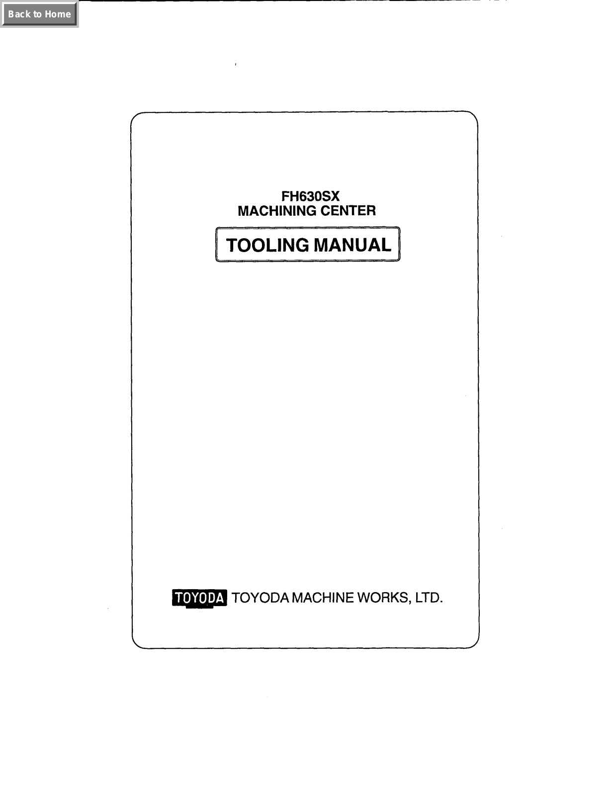 FANUC FH630SX TOOLING MANUAL