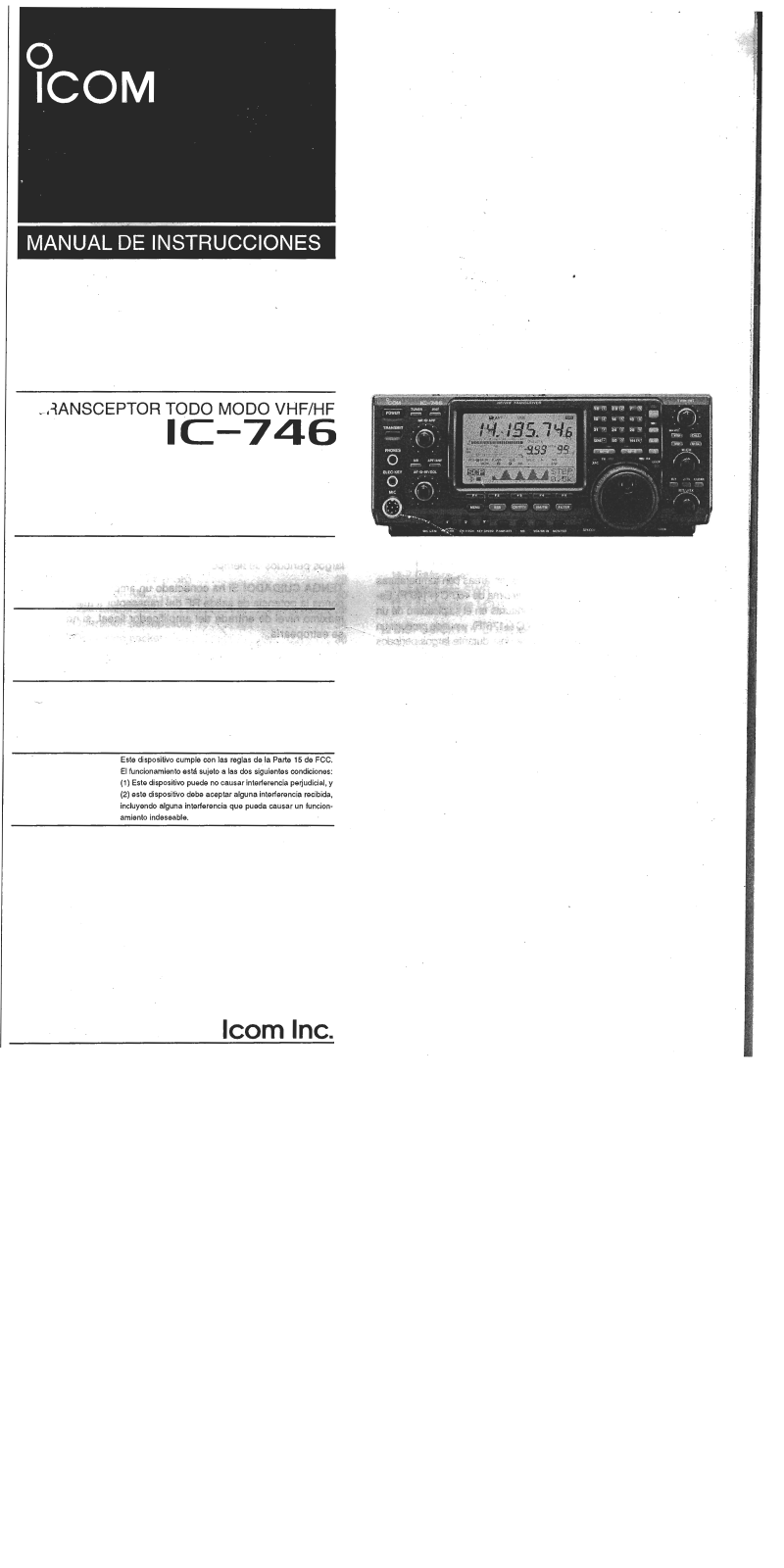 Icom IC-746 User Manual