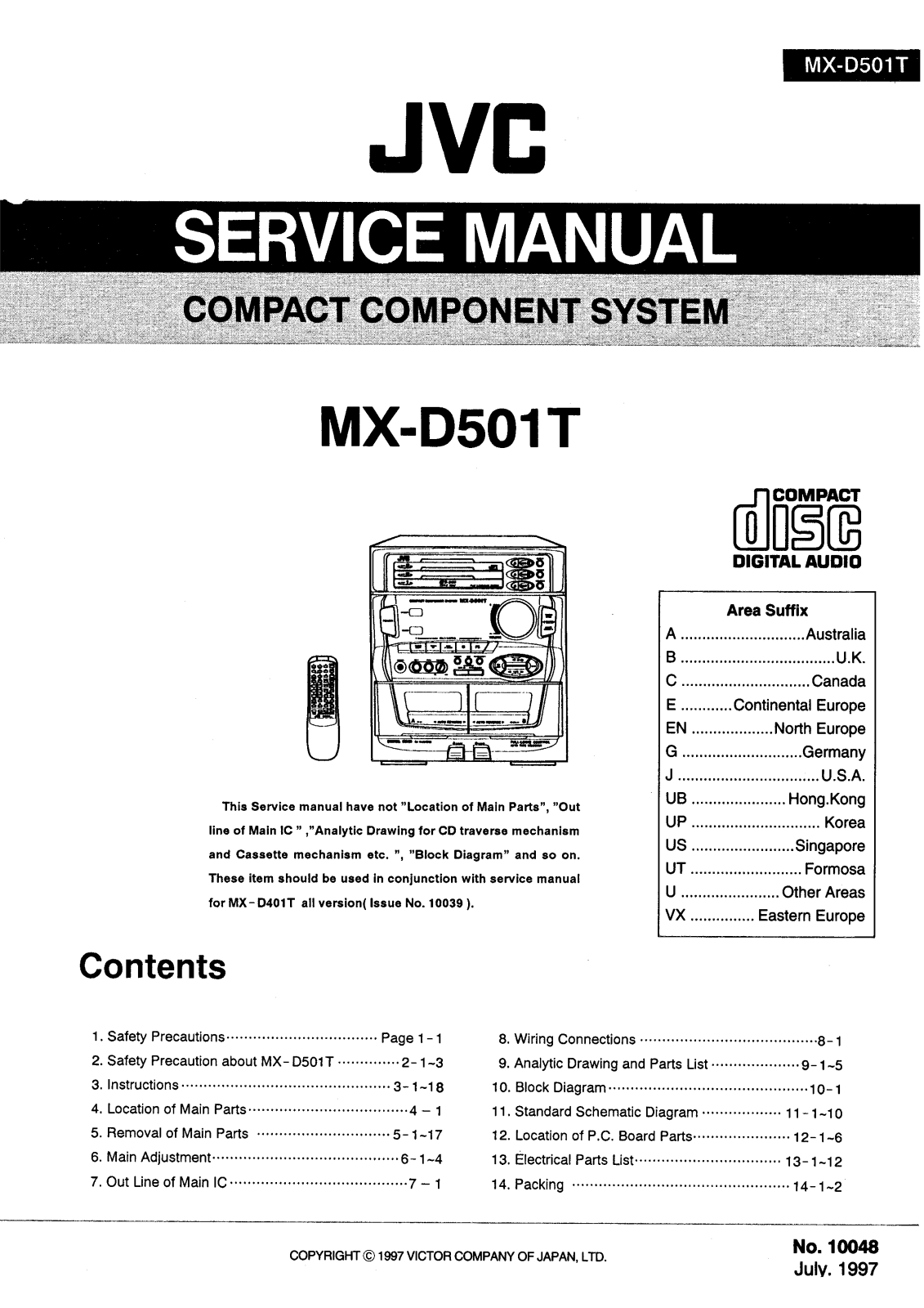 JVC MXD-501-T Service manual