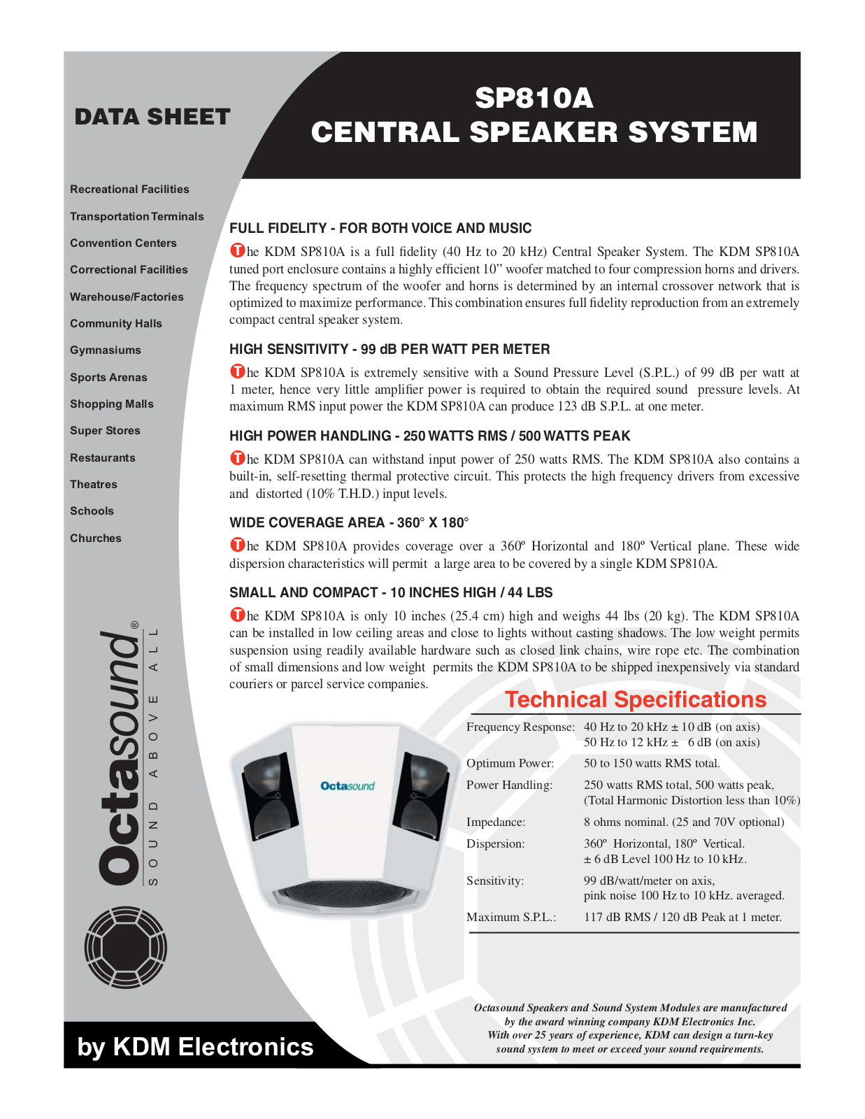 Octasound SP810A Data Sheet