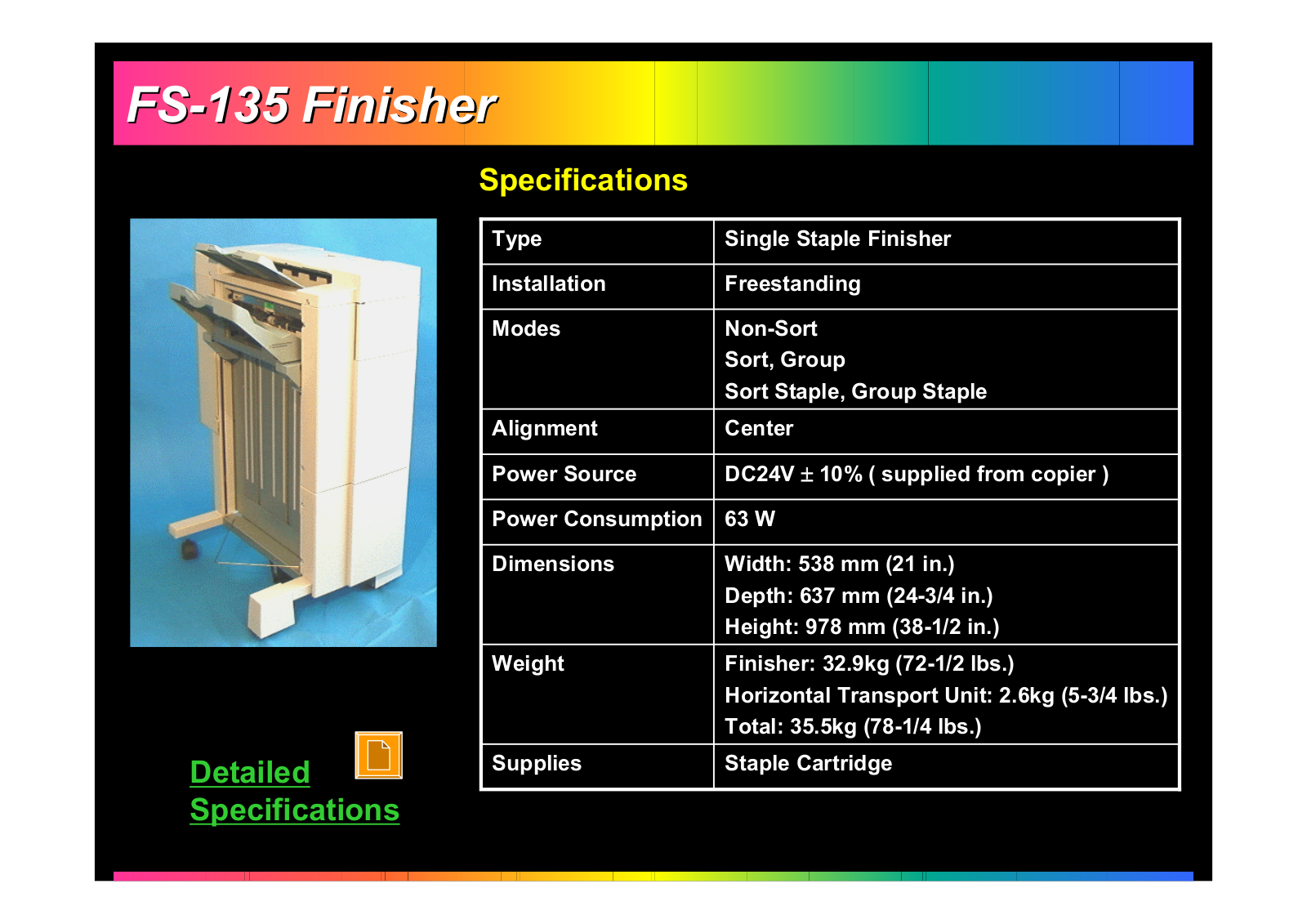Minolta fs135wone Datasets - ManualMachine.com