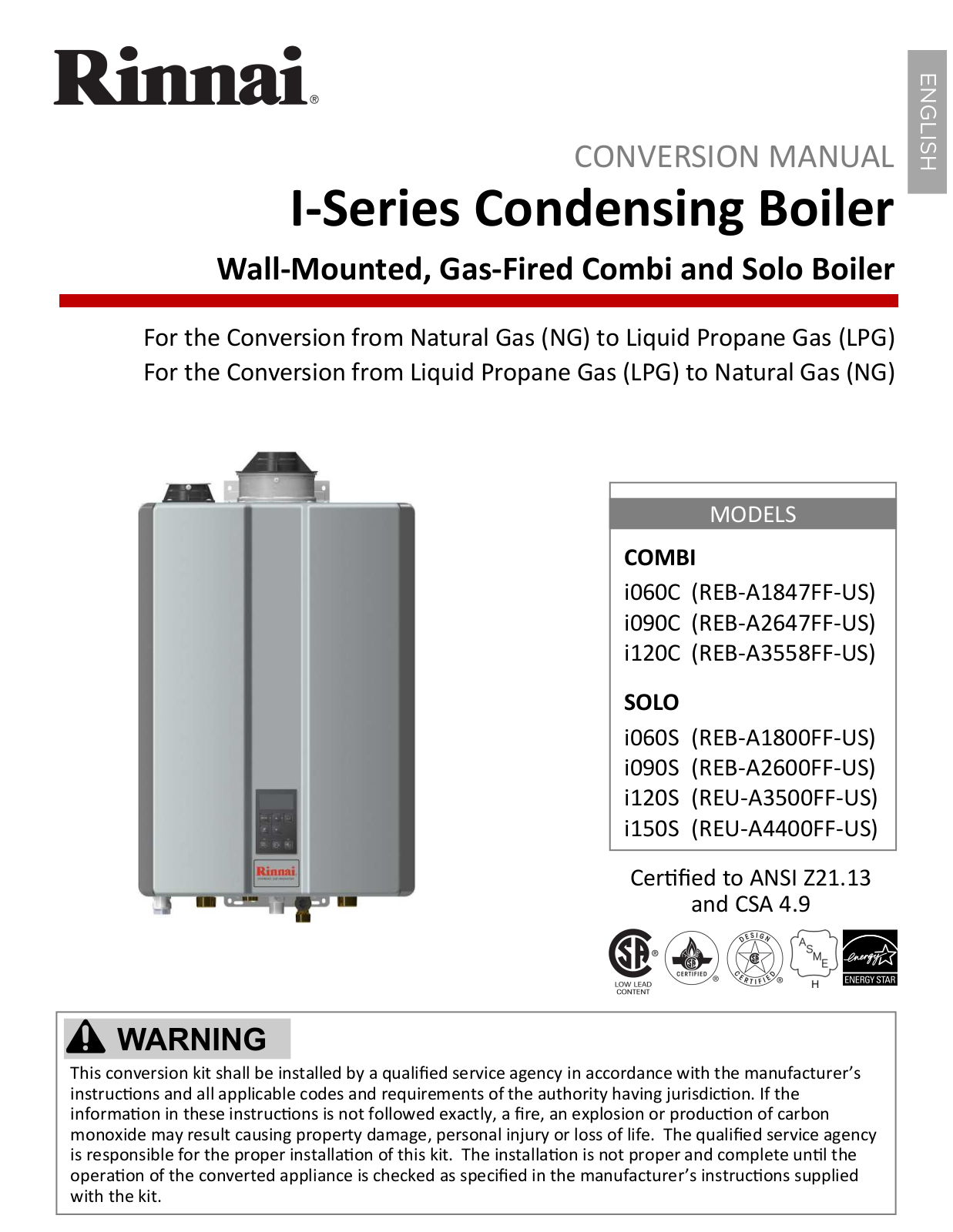 Rinnai Water Heater i060CN User Manual