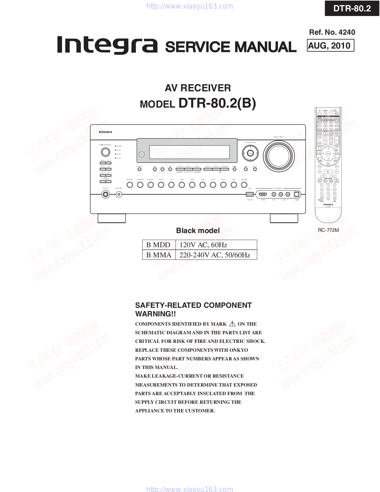 Integra DTR-80.2(B) Service Manual