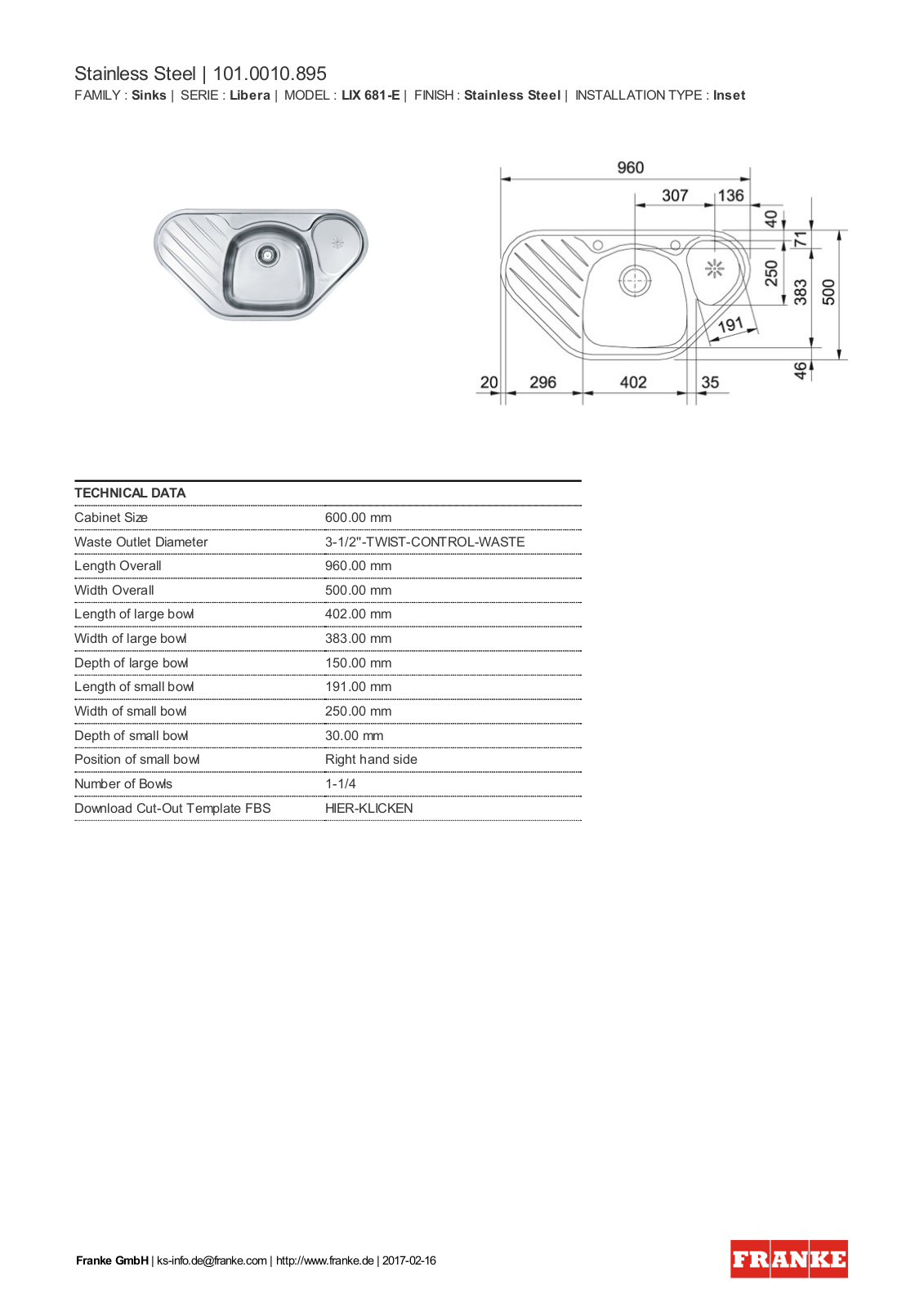 Franke 101.0010.895 Service Manual