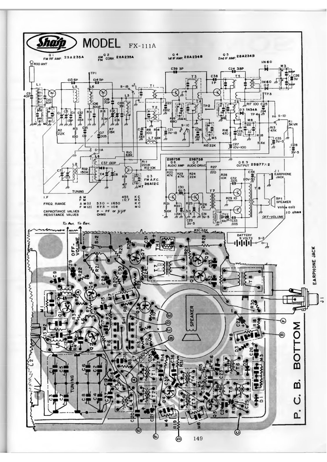 Sharp FX-111A Schematic