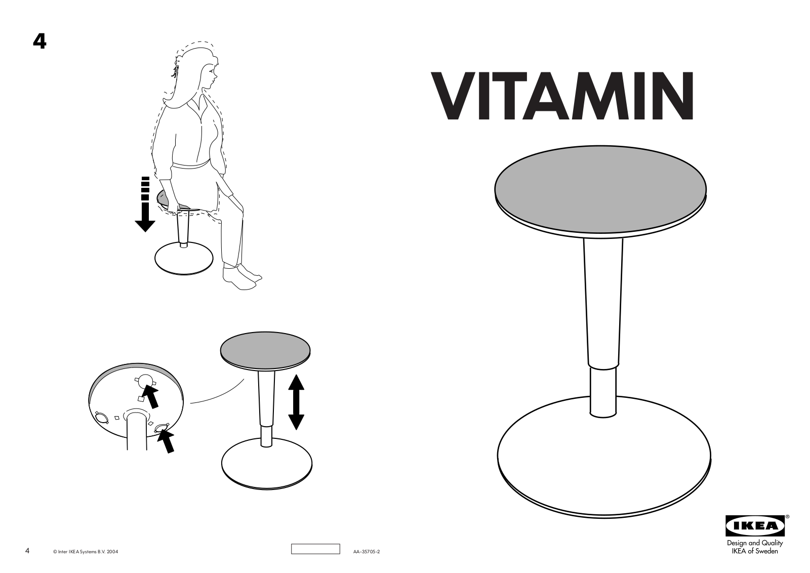 IKEA VITAMIN STOOL Assembly Instruction