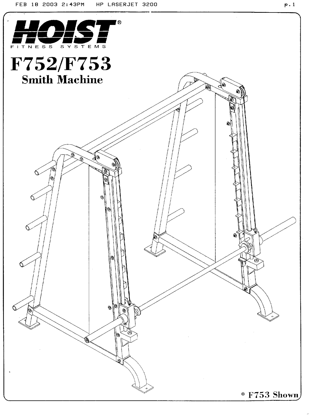 Hoist Fitness F753, F752 User Manual