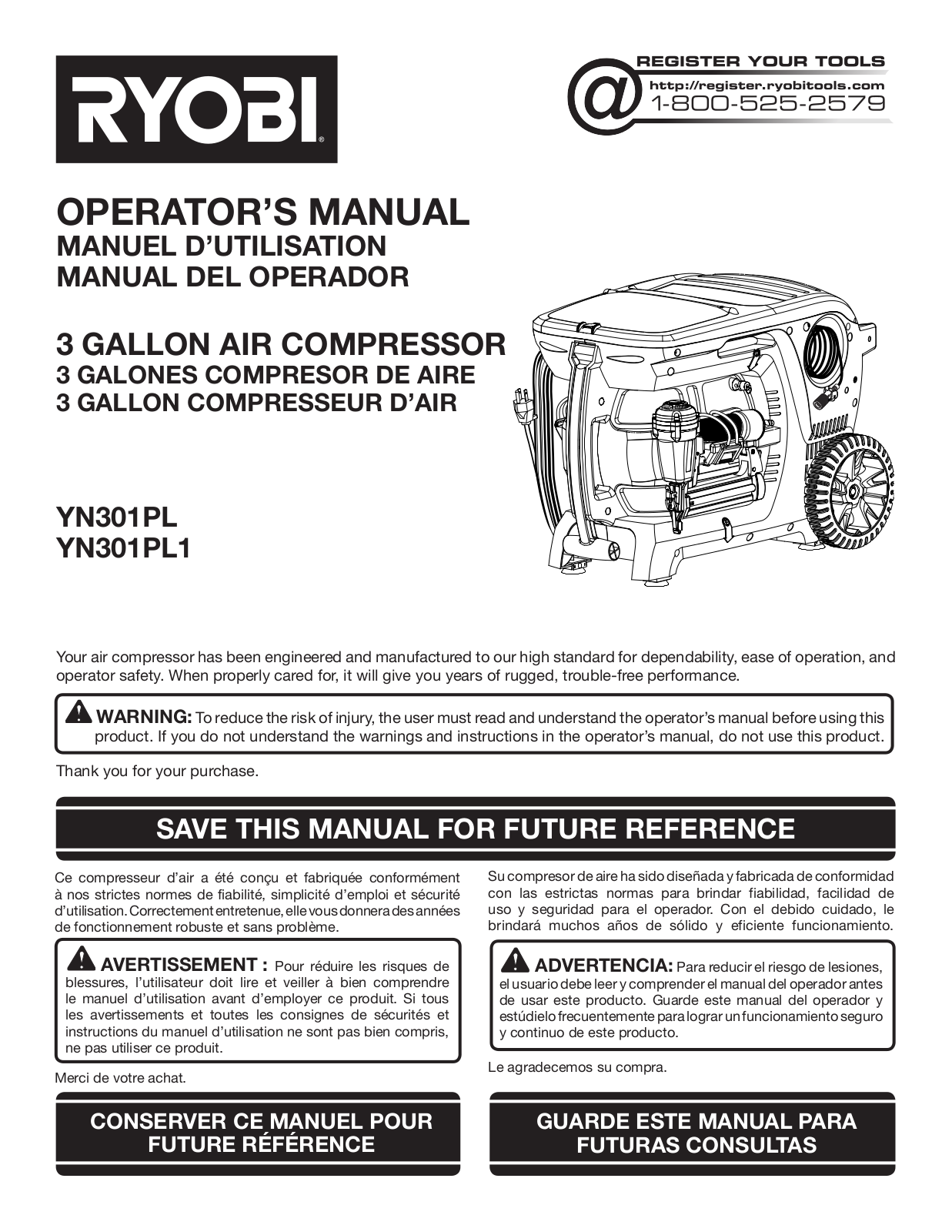 Ryobi YN301PL1, YN301PL User Manual