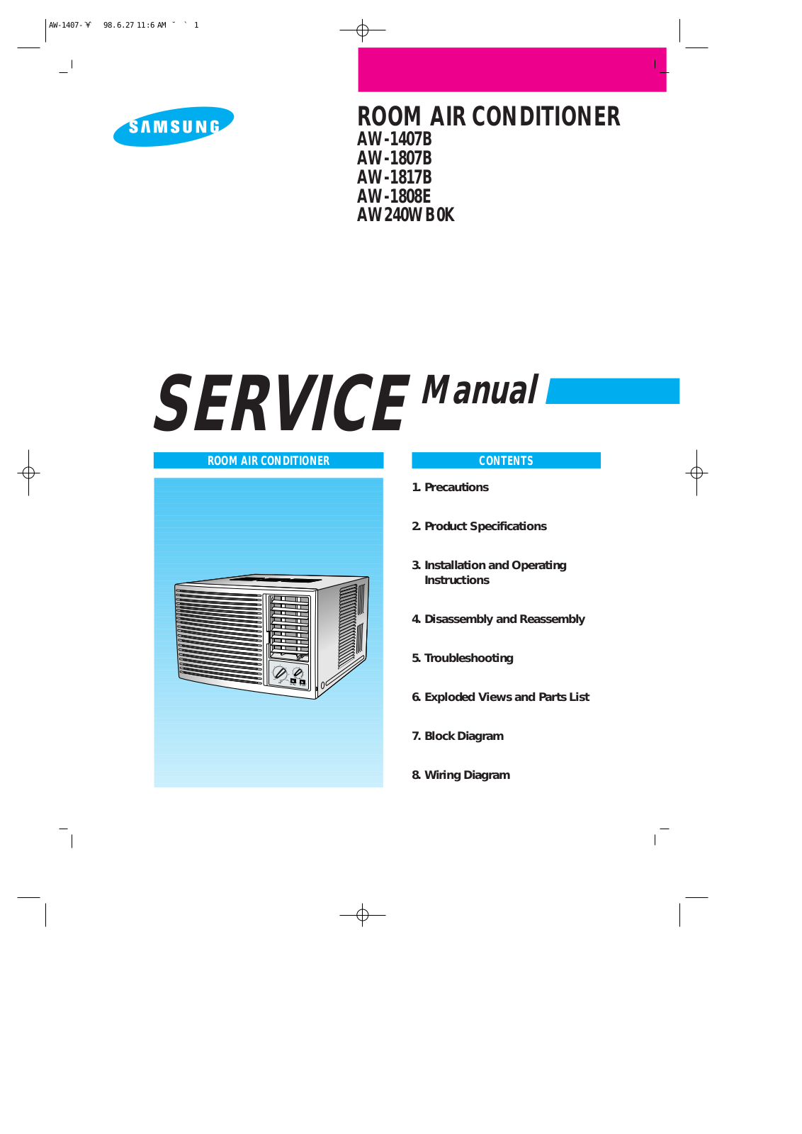 Samsung AW180, AW240WB0K-CAP Service Manual