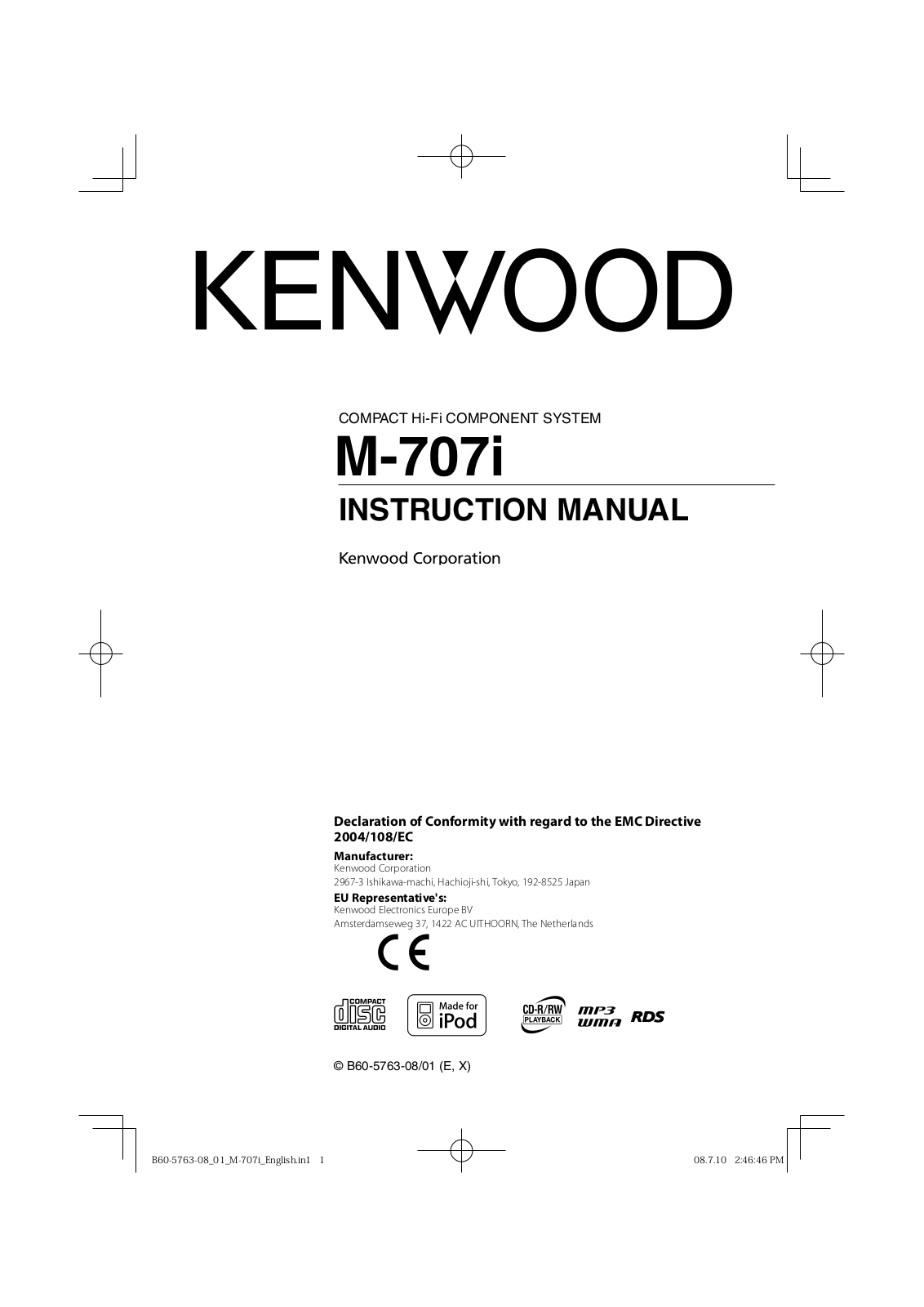 Kenwood M-707i-S User Manual