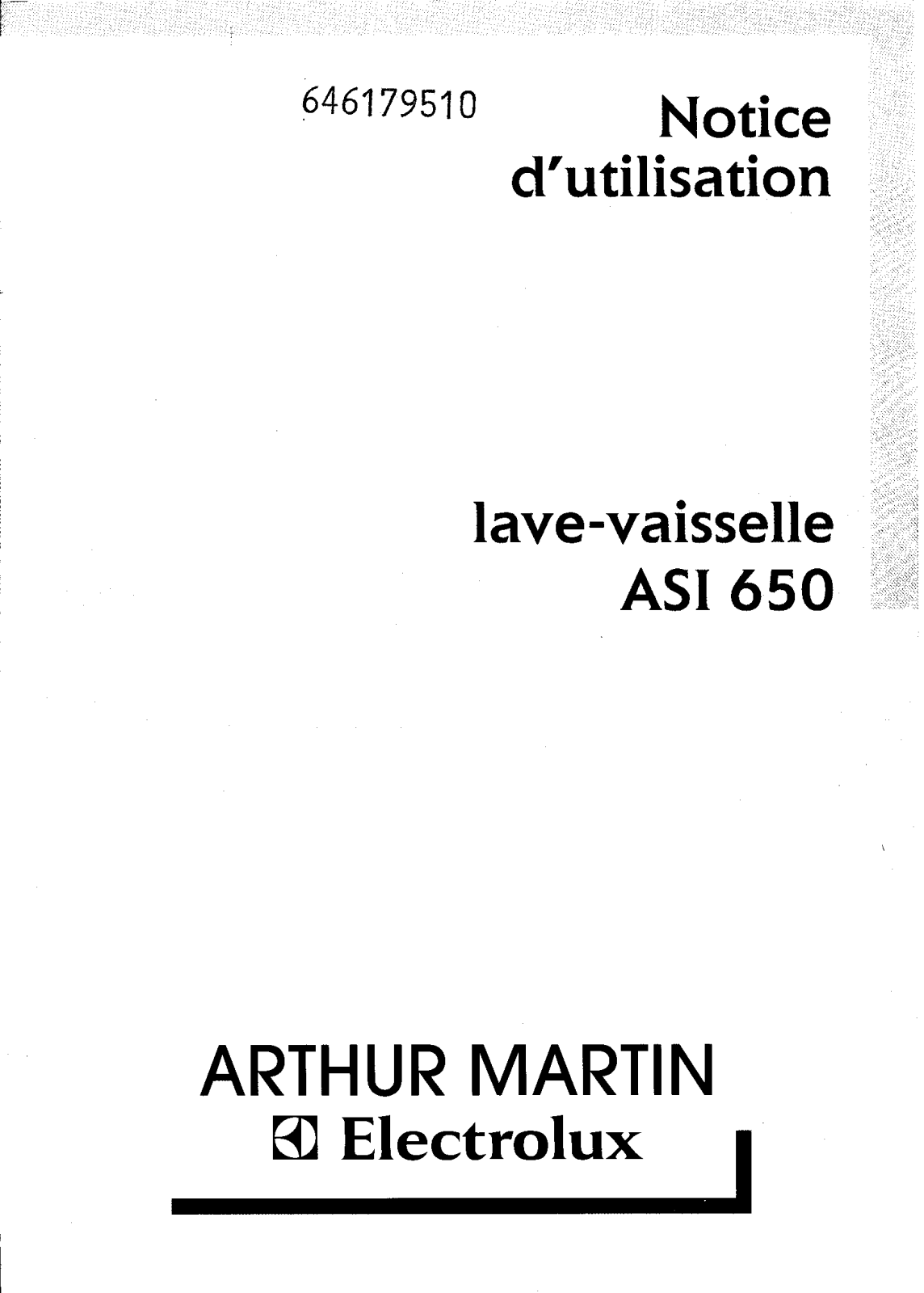 Arthur martin ASI650 User Manual