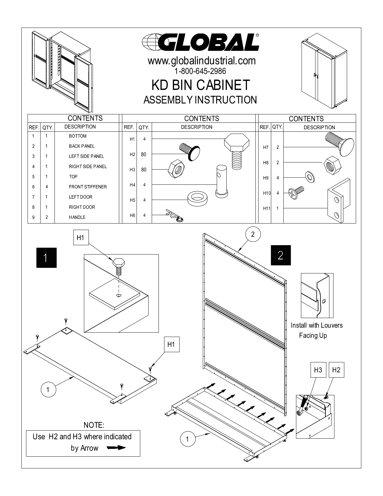 Global Industrial 159008 User Manual