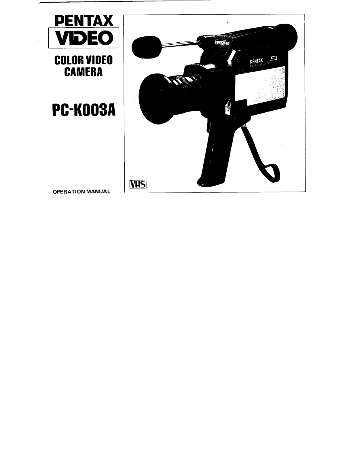 Pentax PCK003A User Manual