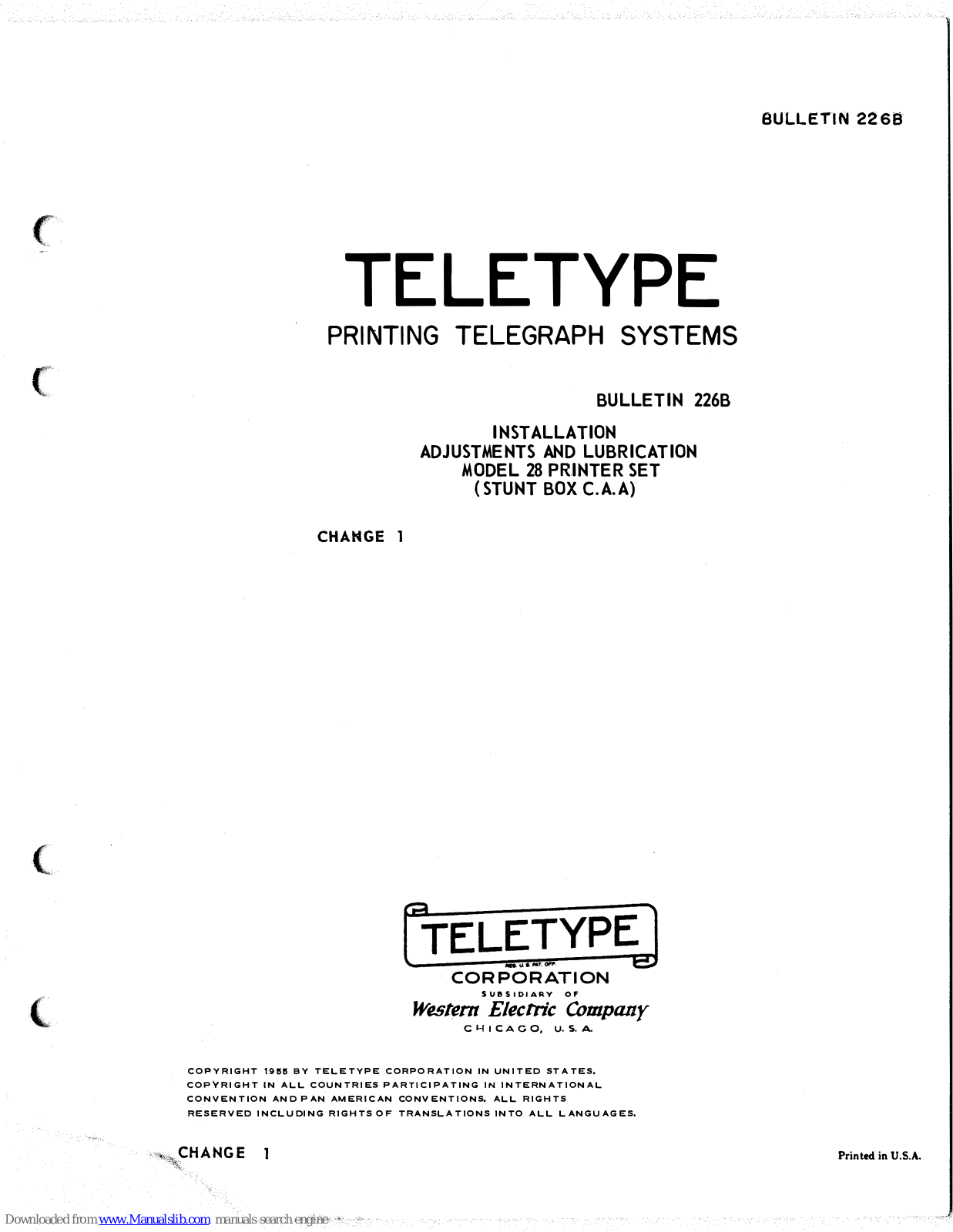 Teletype 28 Installation Manual - ManualMachine.com