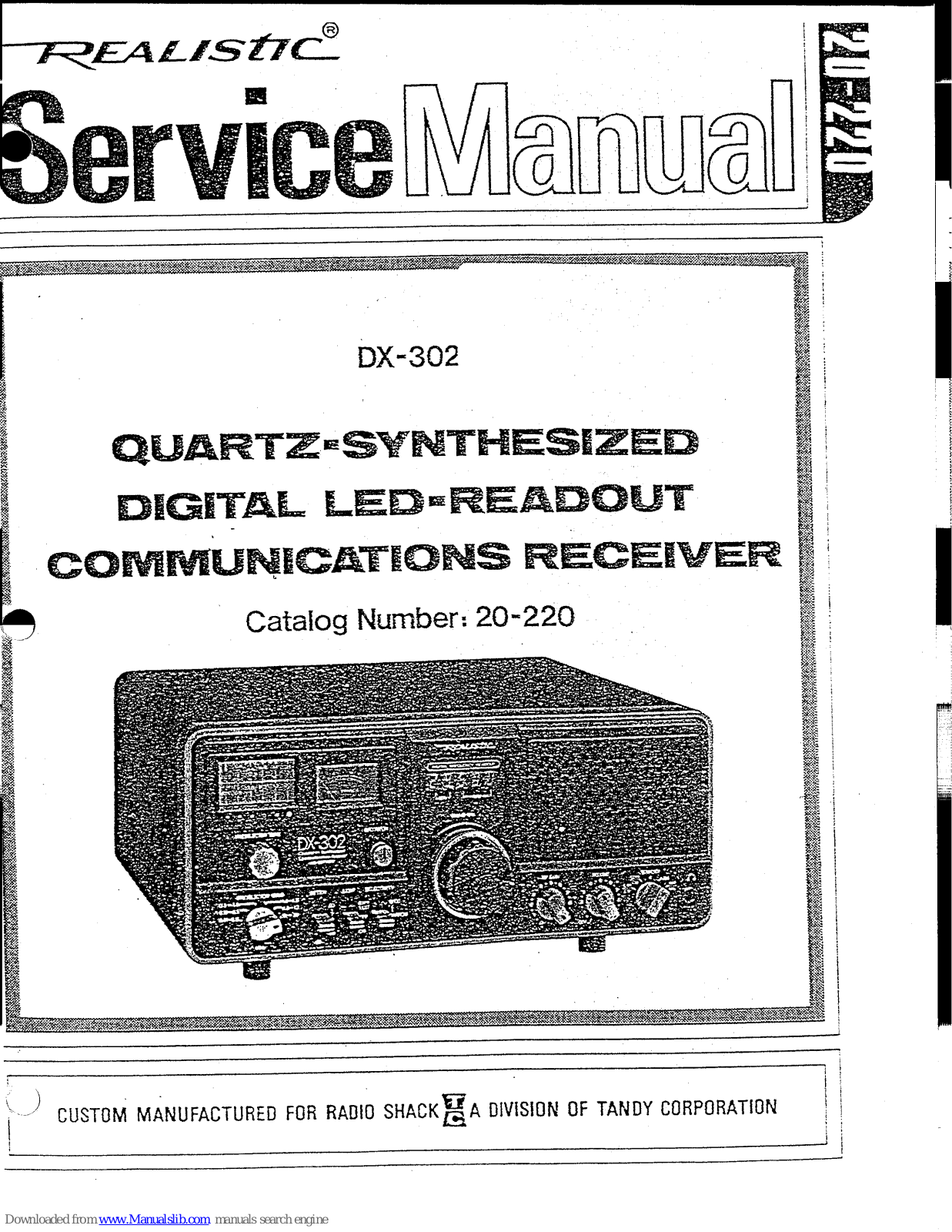 Realistic DX-302 Service Manual