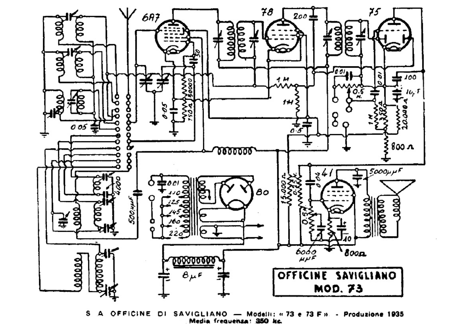 Savigliano 73, 73f schematic