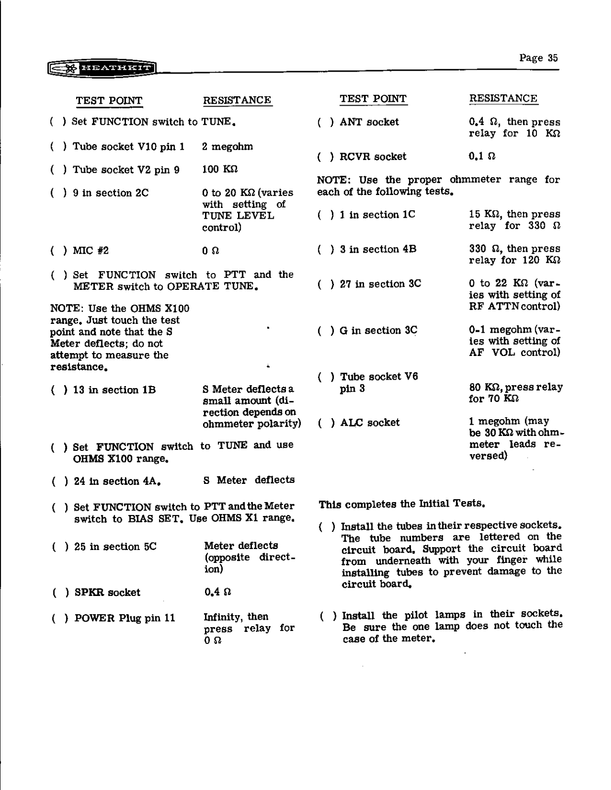 HEATHKIT HW-22a User Manual (PAGE 35)