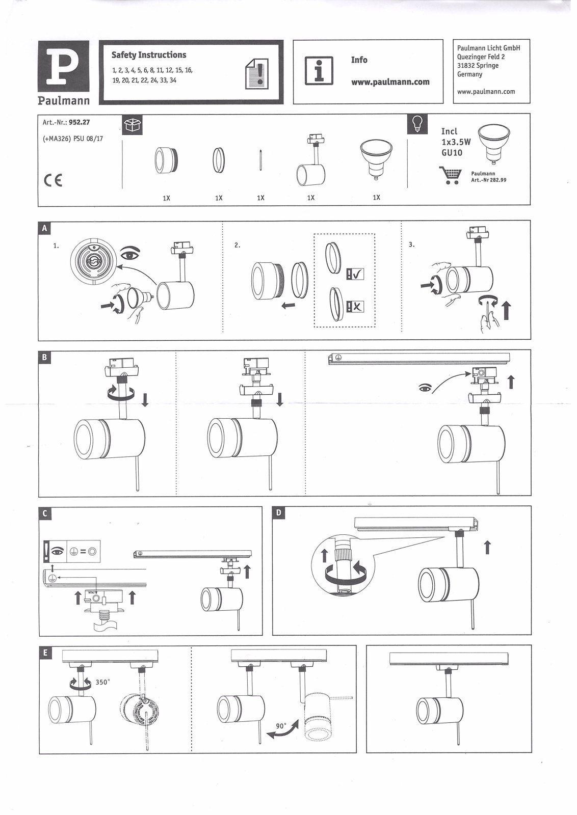 Paulmann 952.27 operation manual - ManualMachine.com