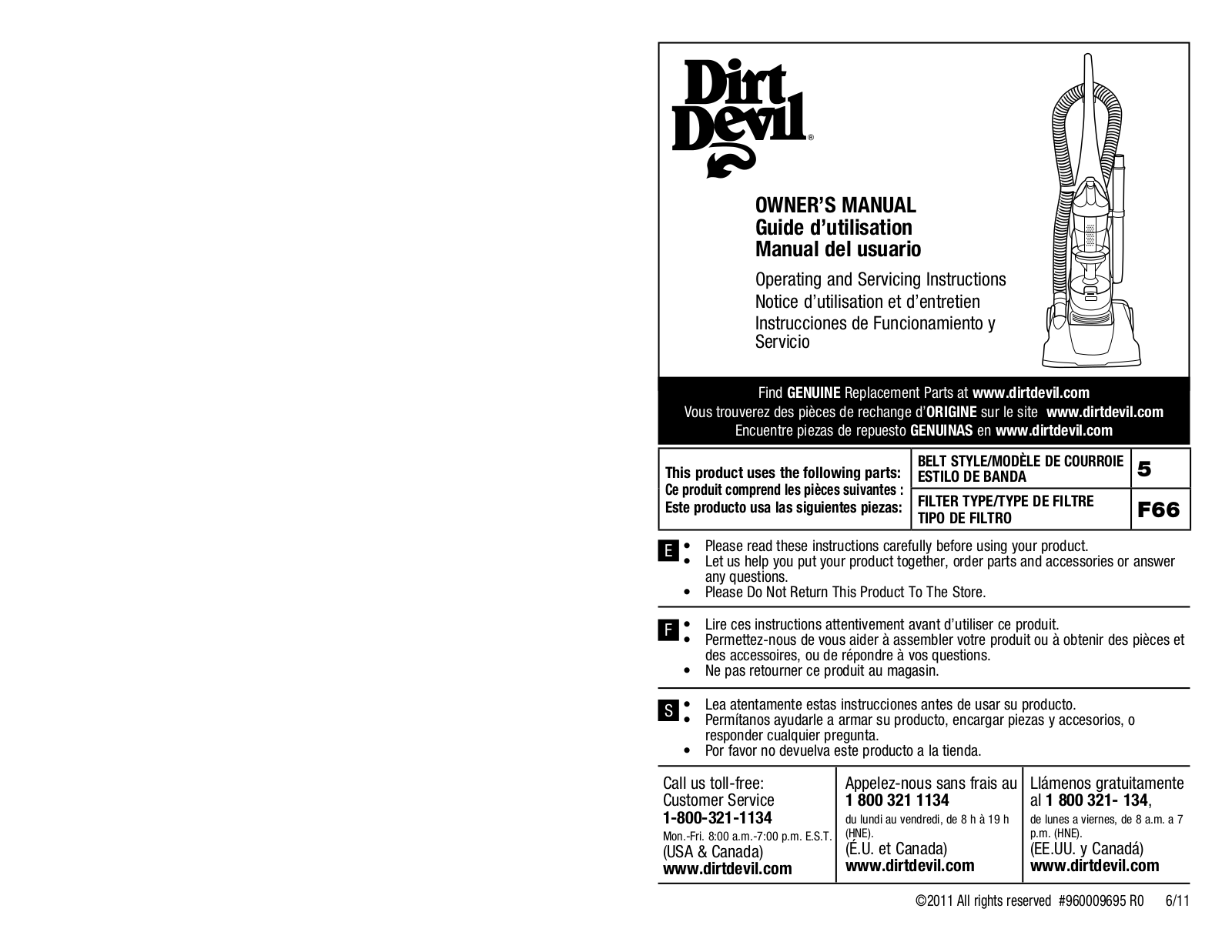 Dirt Devil UD70107 User Manual