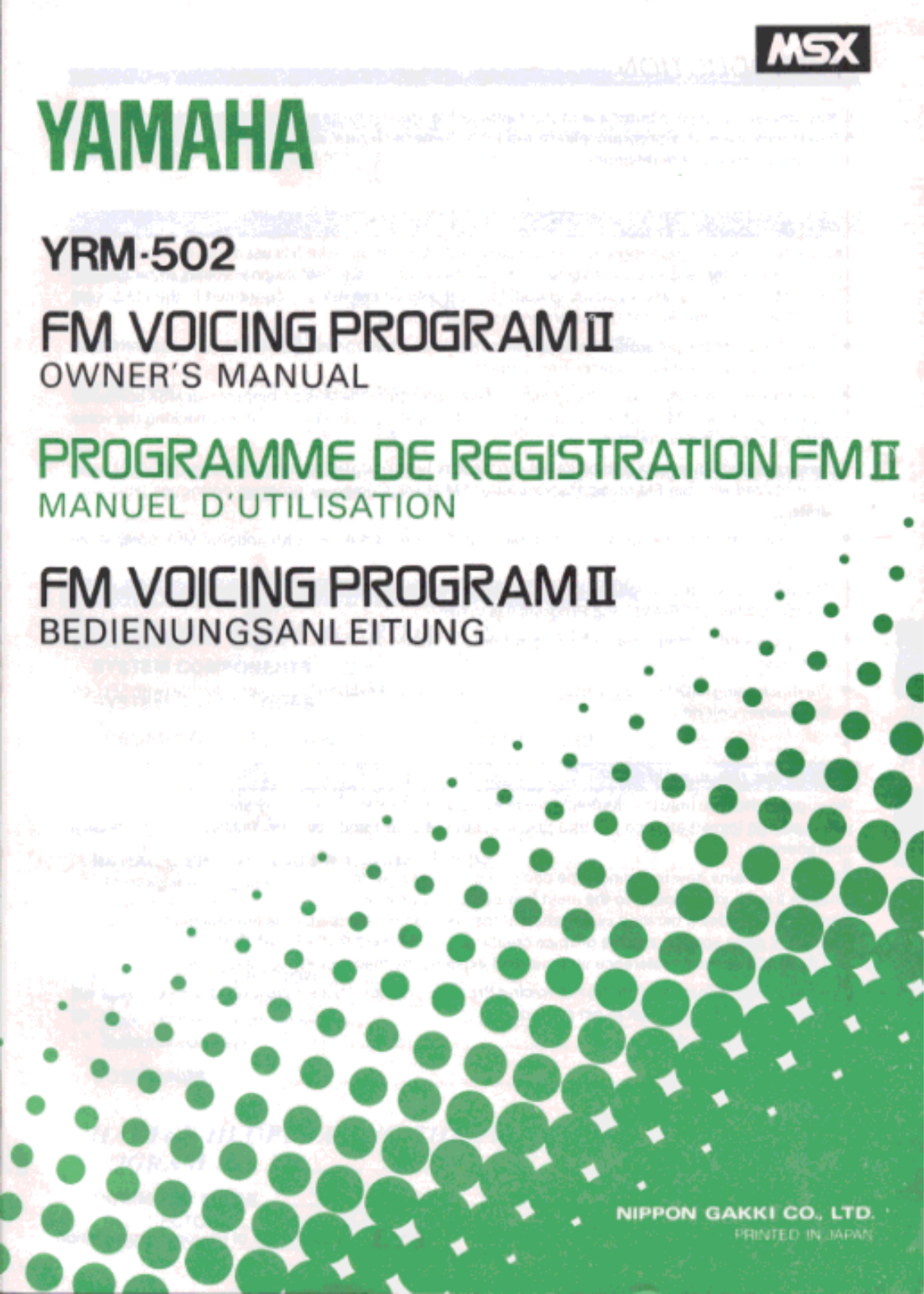 YAMAHA YRM-520 User Manual