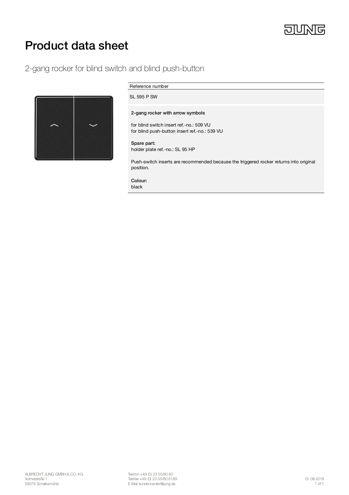 Jung SL 595 P SW User Manual