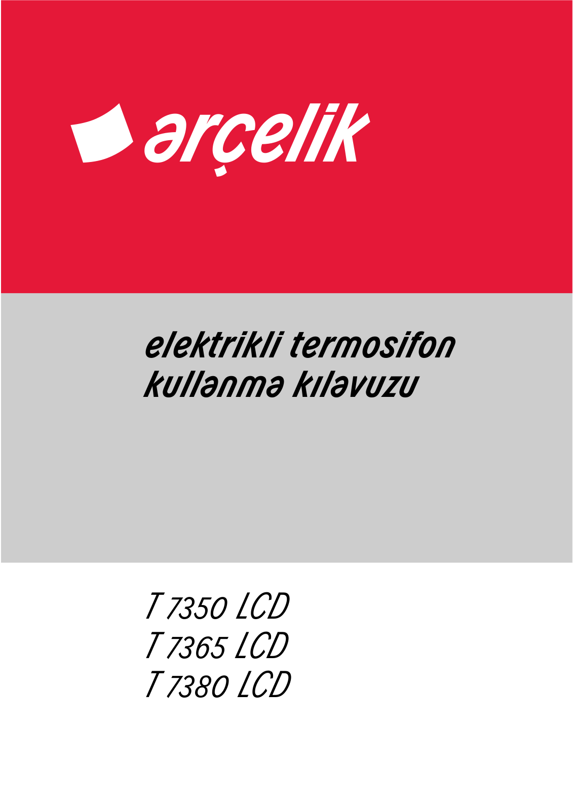 Arçelik T7350LCD, T7365LCD, T7380LCD User manual