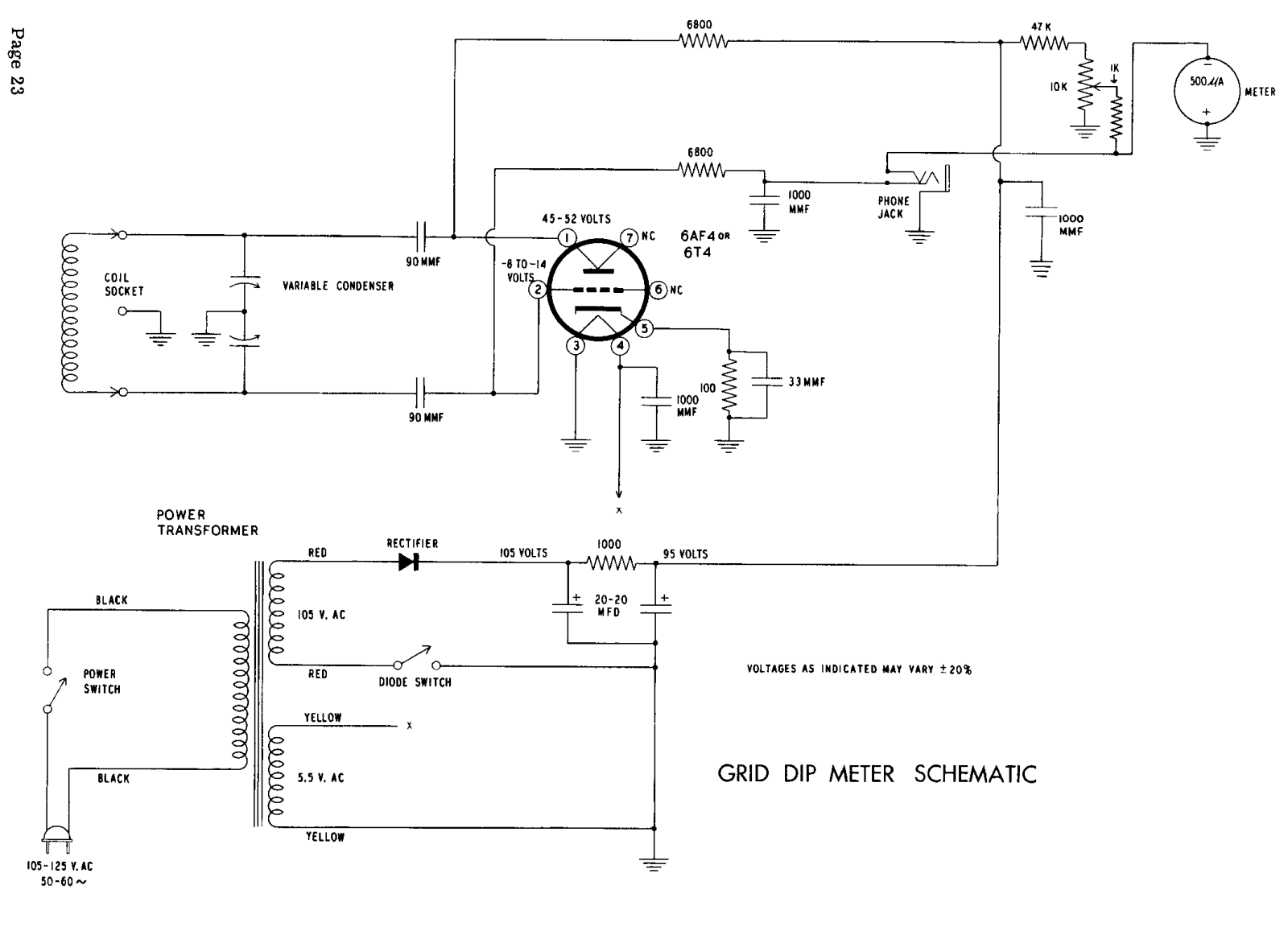 Heath Company GD-1-B Schematic