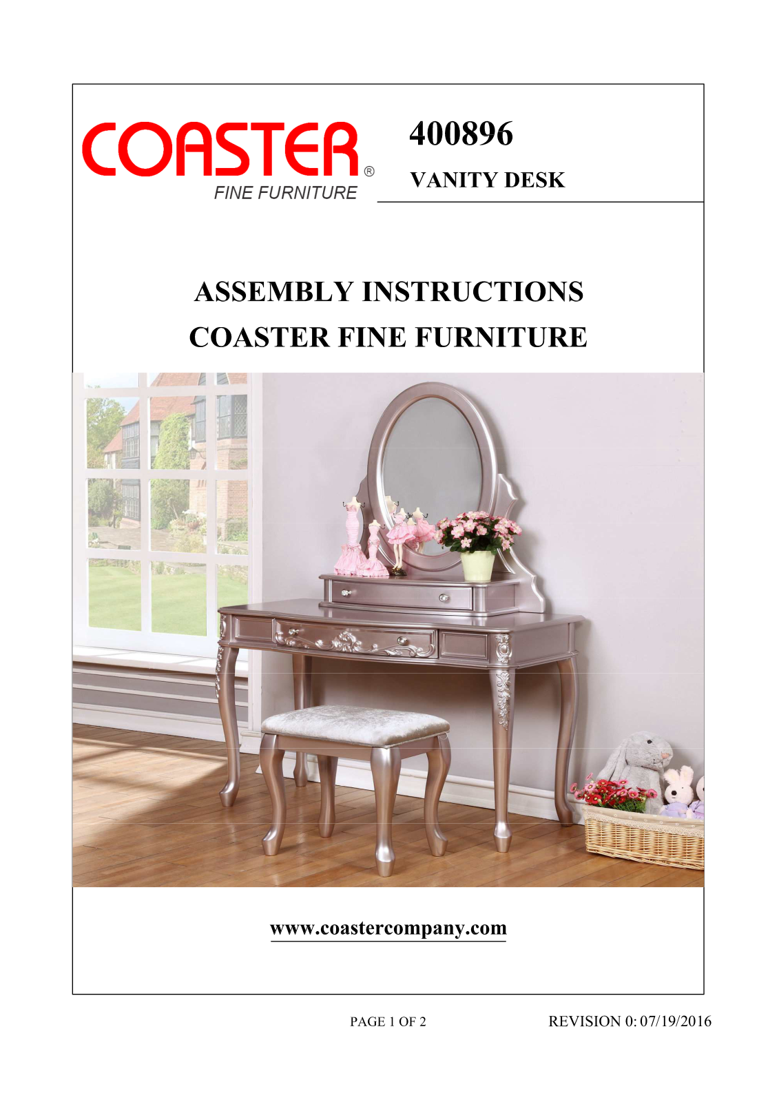 Coaster 400896 Assembly Guide - ManualMachine.com