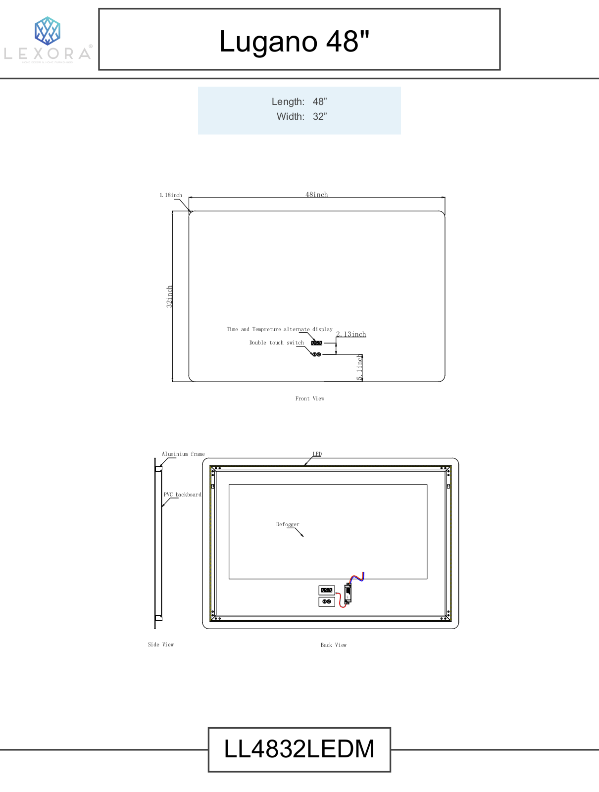 Lexora LL4832LEDM Specifications - ManualMachine.com