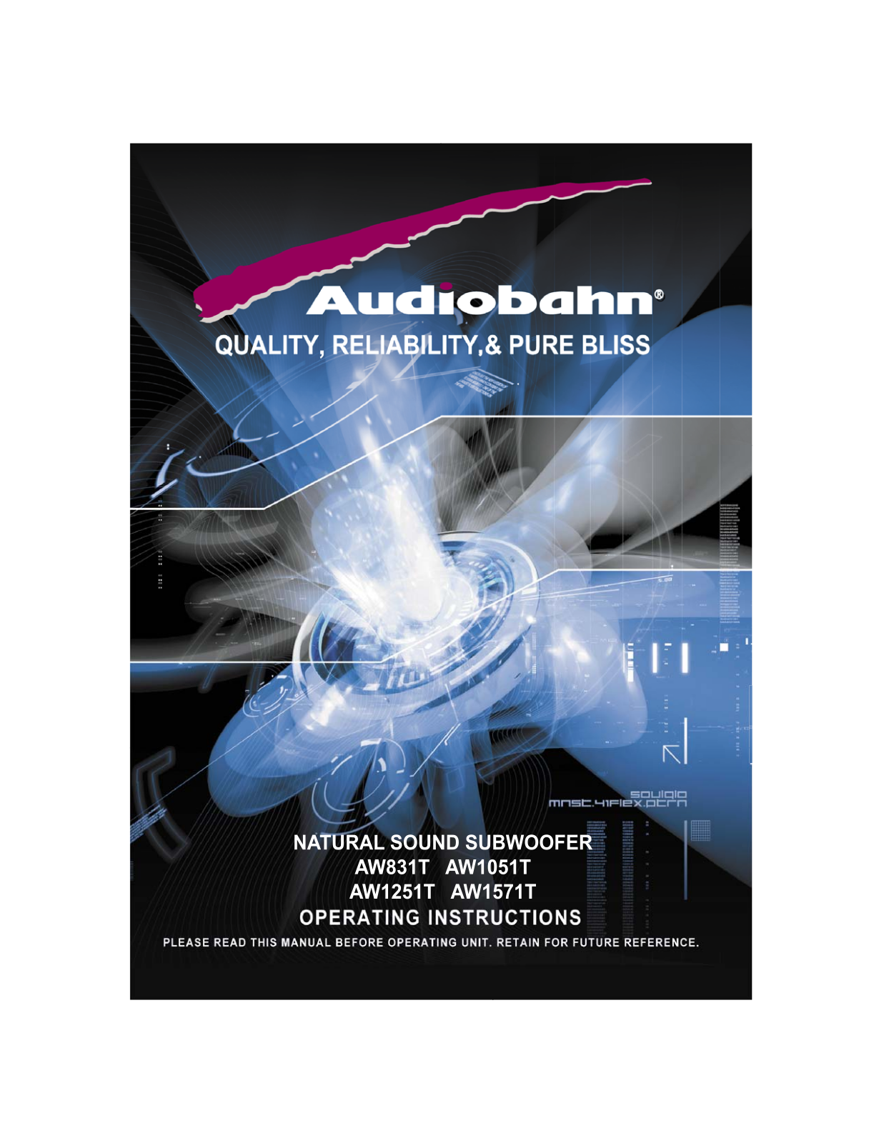 Audiobahn AW1571T, AW1251T, AW1051T, AW831T User Manual