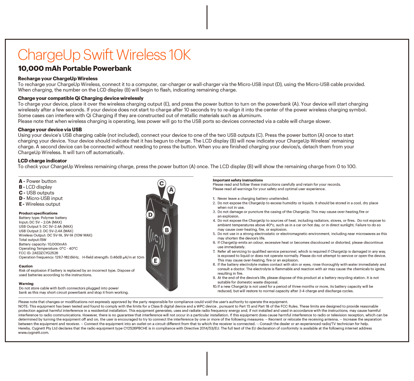 Cygnett CYG2526 Users Manual