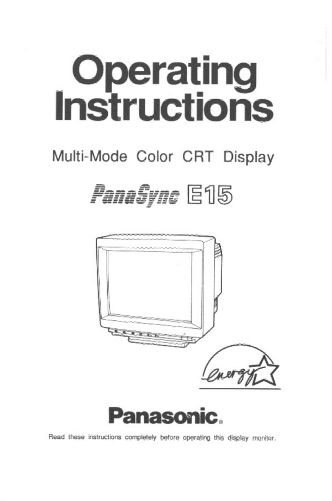 Panasonic E15 User Manual