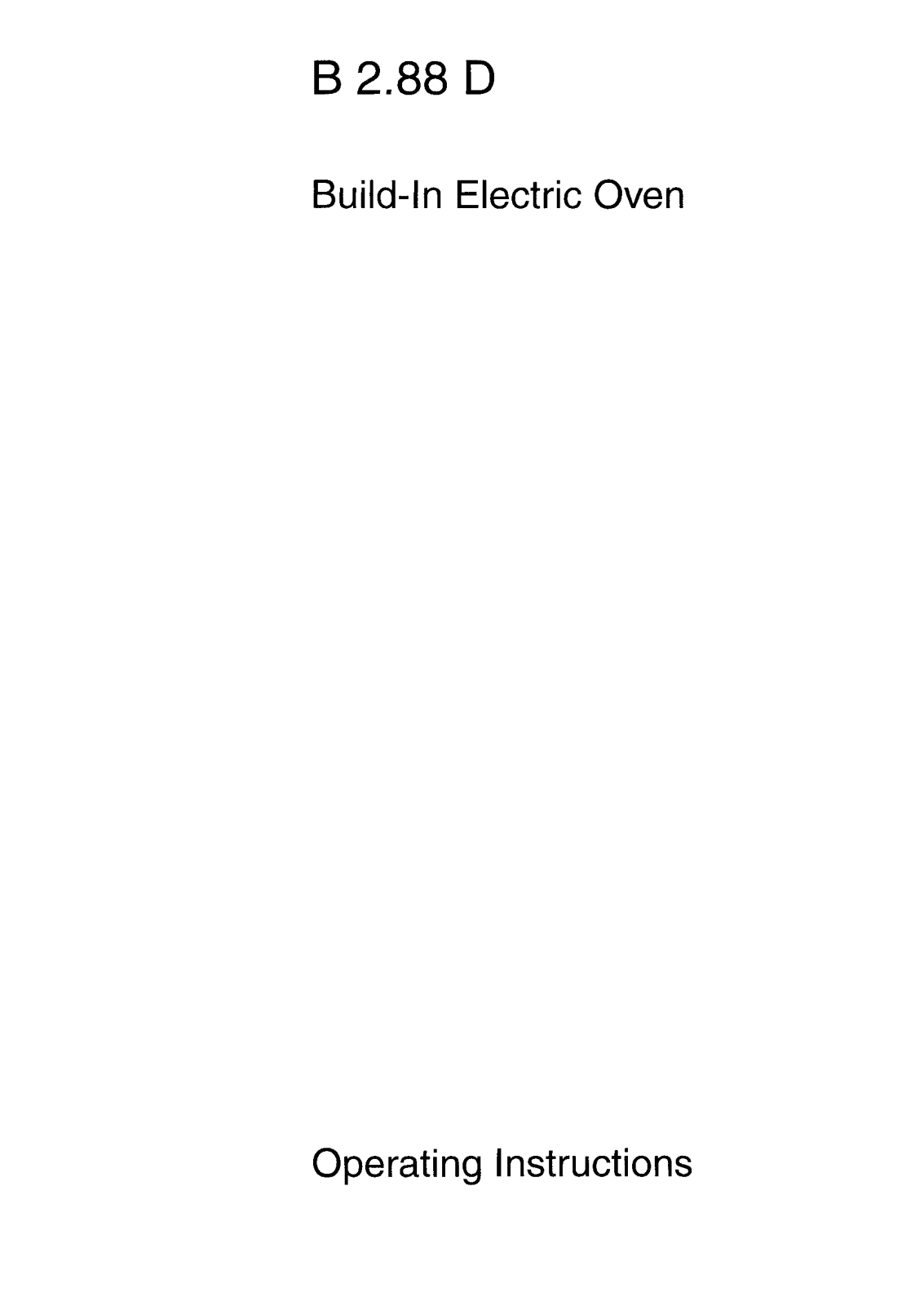 AEG-Electrolux B2.88D-WGB, B2.88D-SBGB, B2.88D User Manual