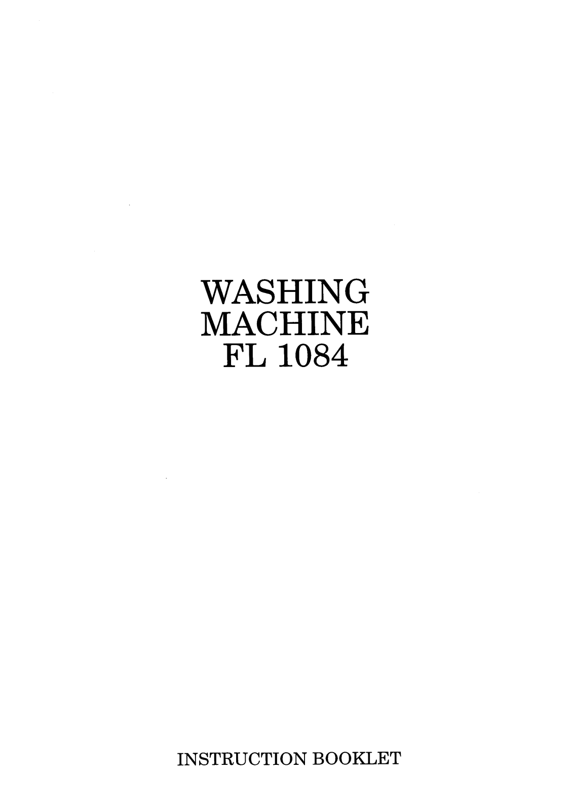 Zanussi FL1084 User Manual