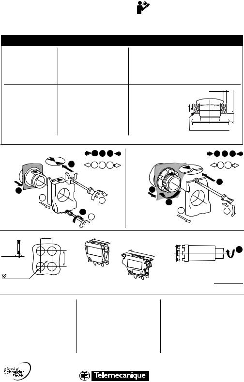Schneider Electric XB4B, XB5A, ZB4B, ZB5A Instruction Sheet