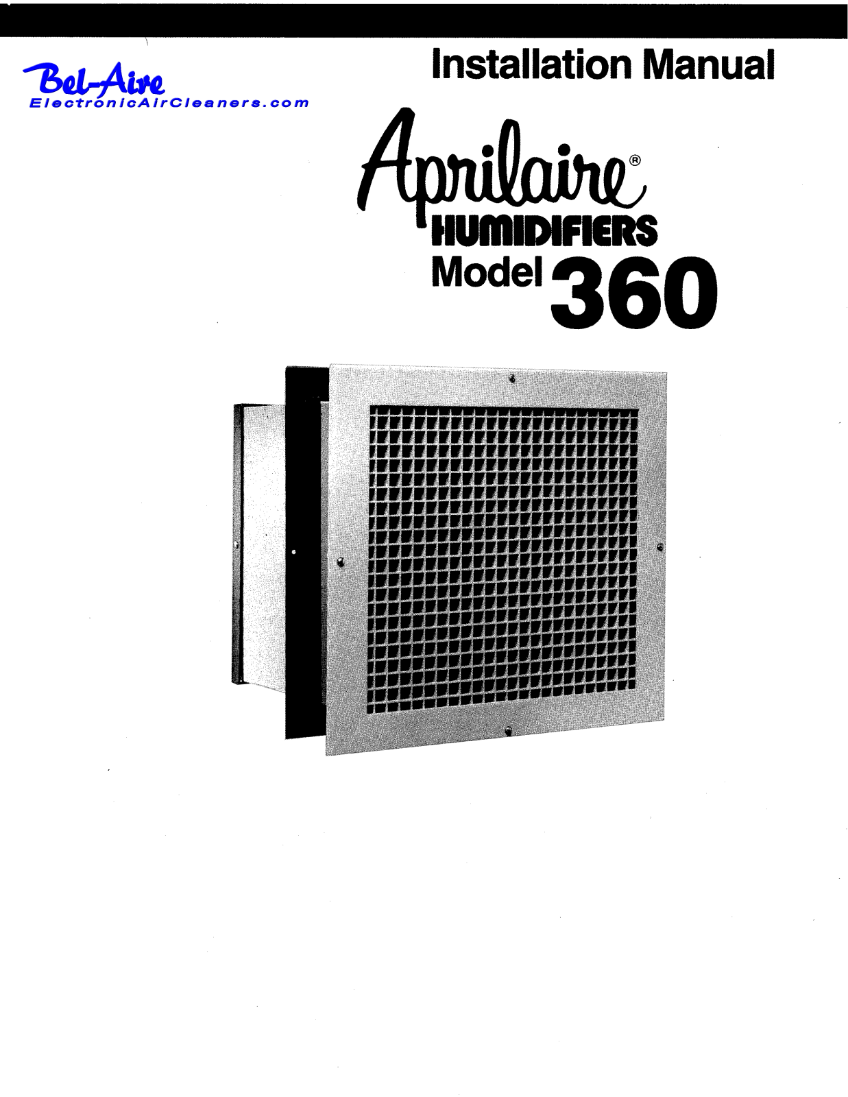 Aprilaire 360 User Manual