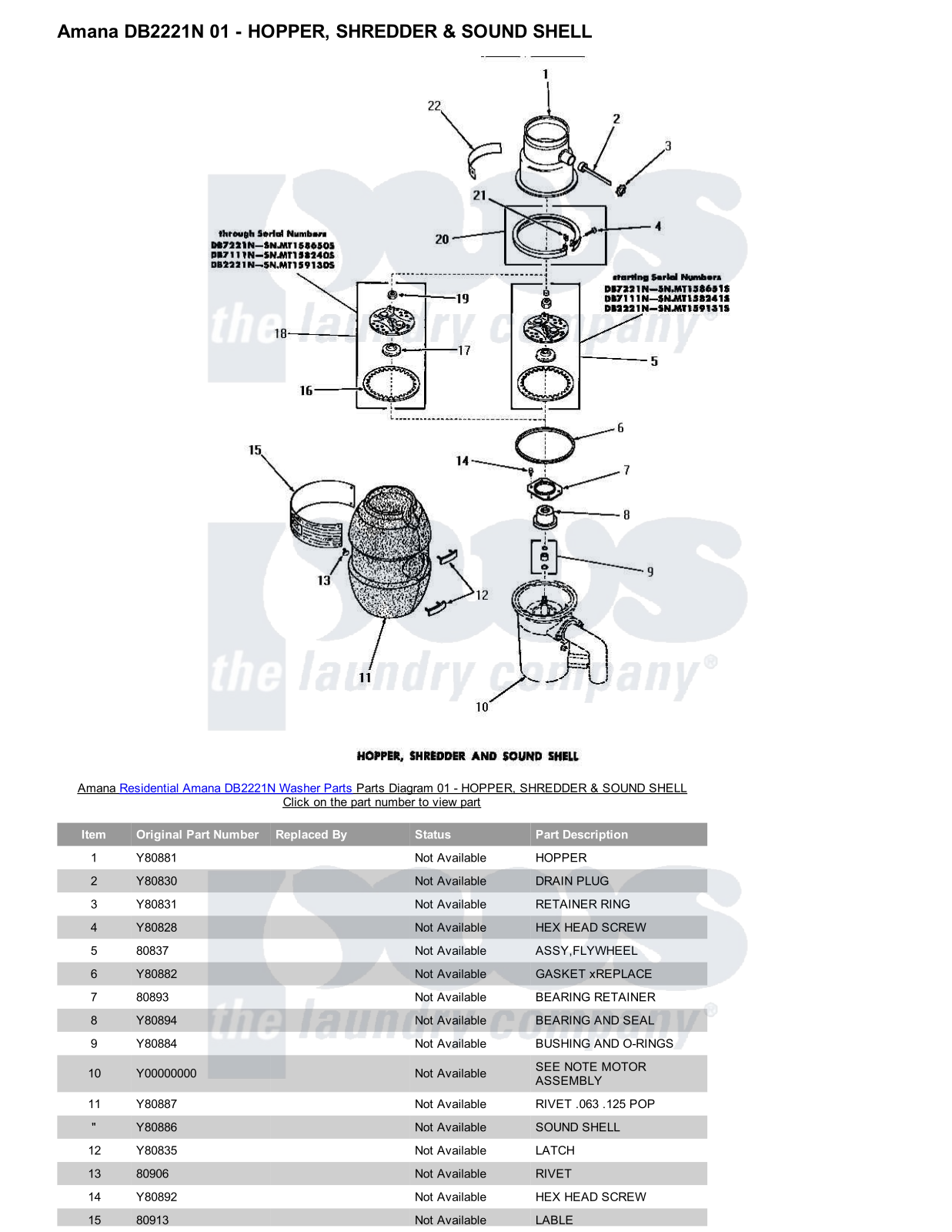 Amana DB2221N Parts Diagram