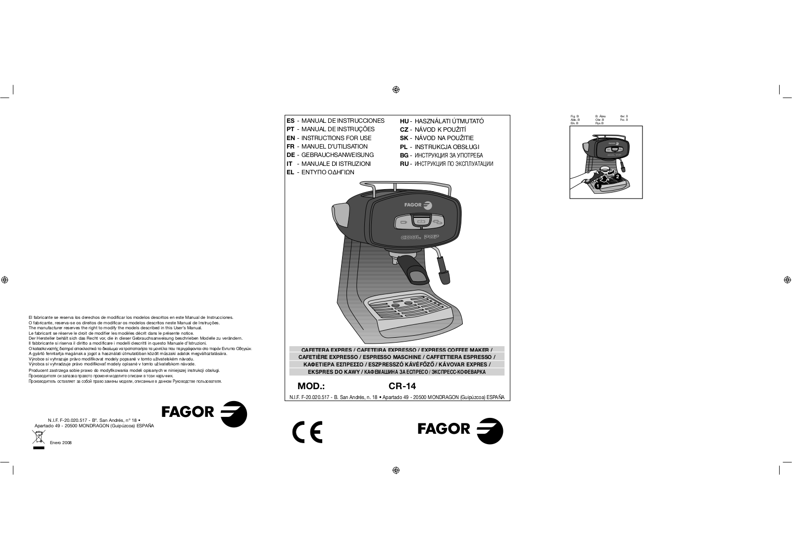 Fagor CR-14 User Manual