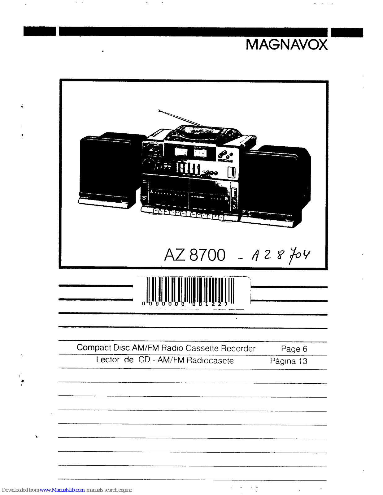 Magnavox AZ8704 User Manual