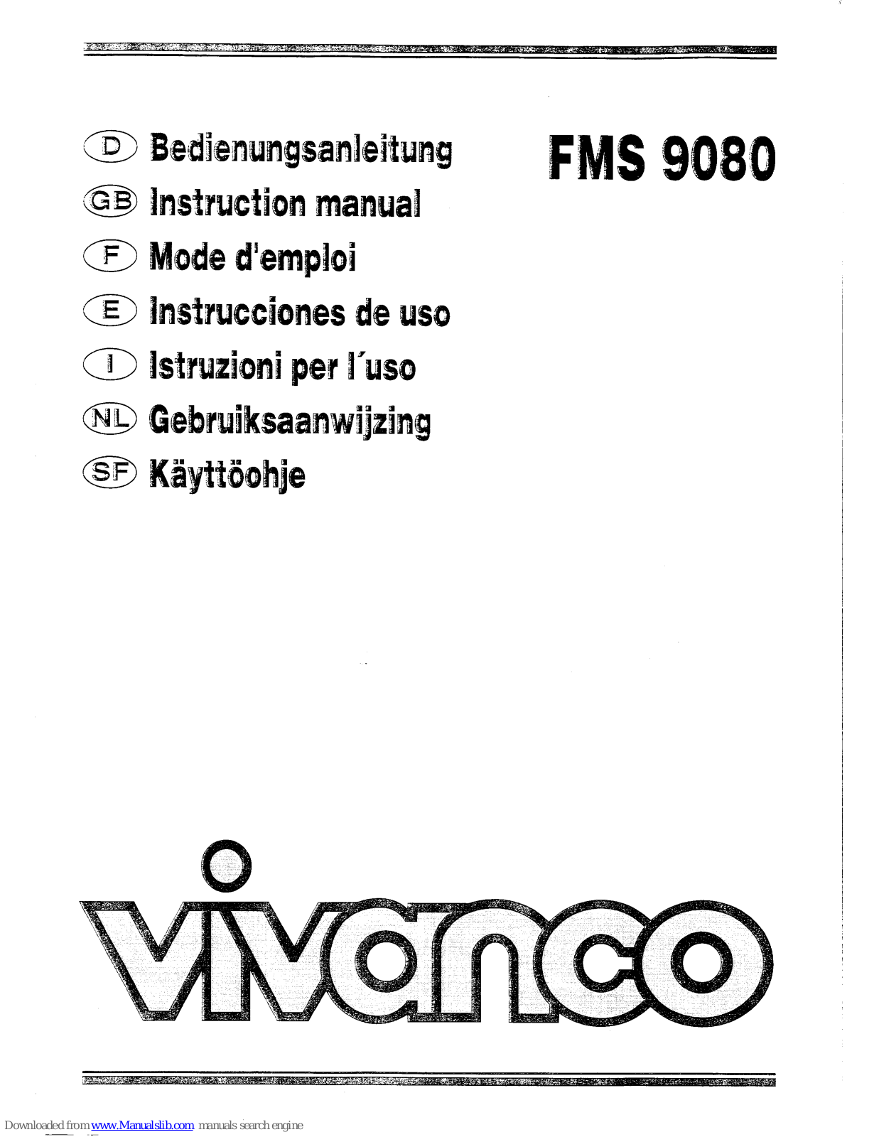 Vivanco FMS 9080 Instruction Manual