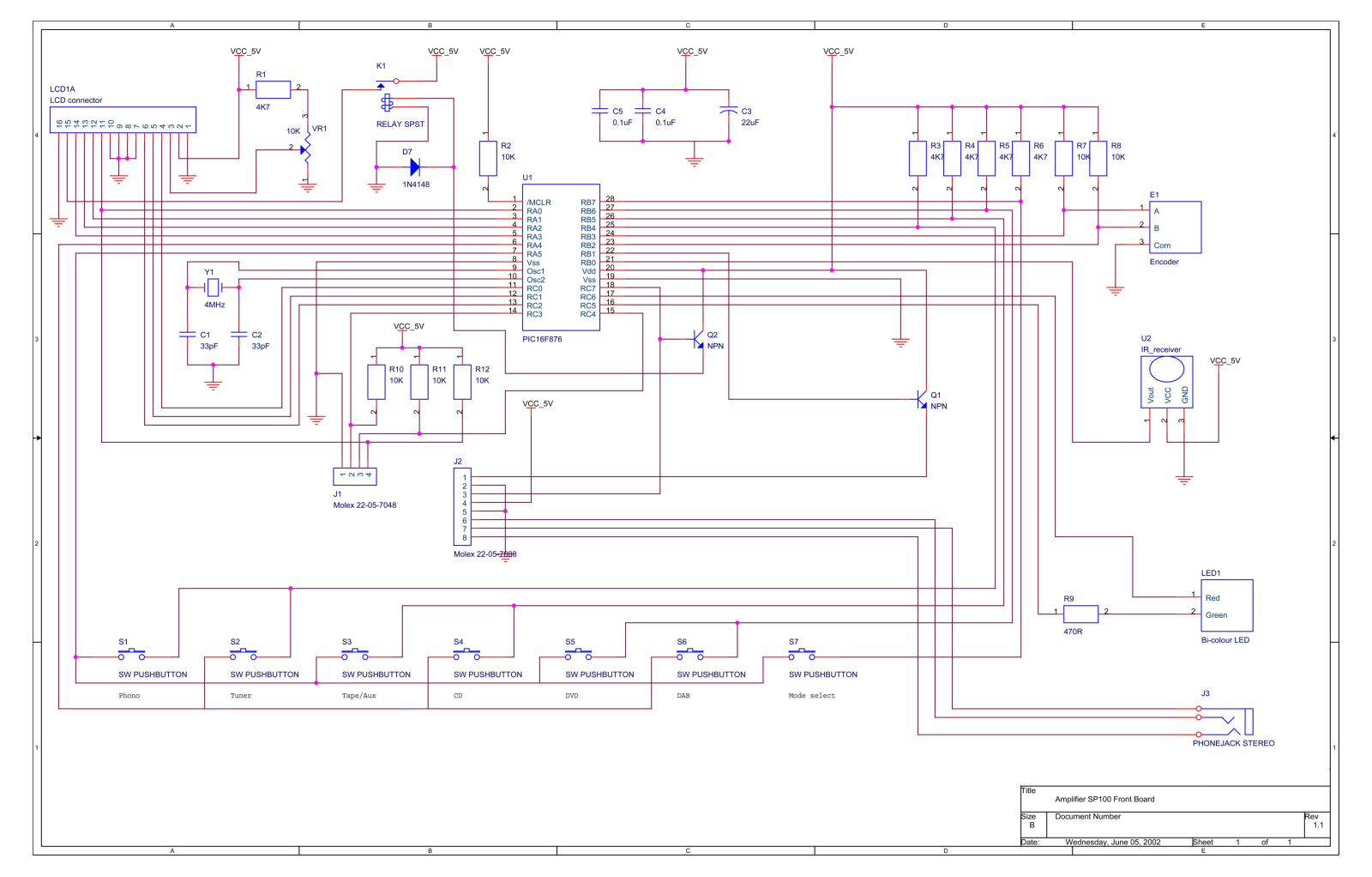 Acoustic SP100 Schematic