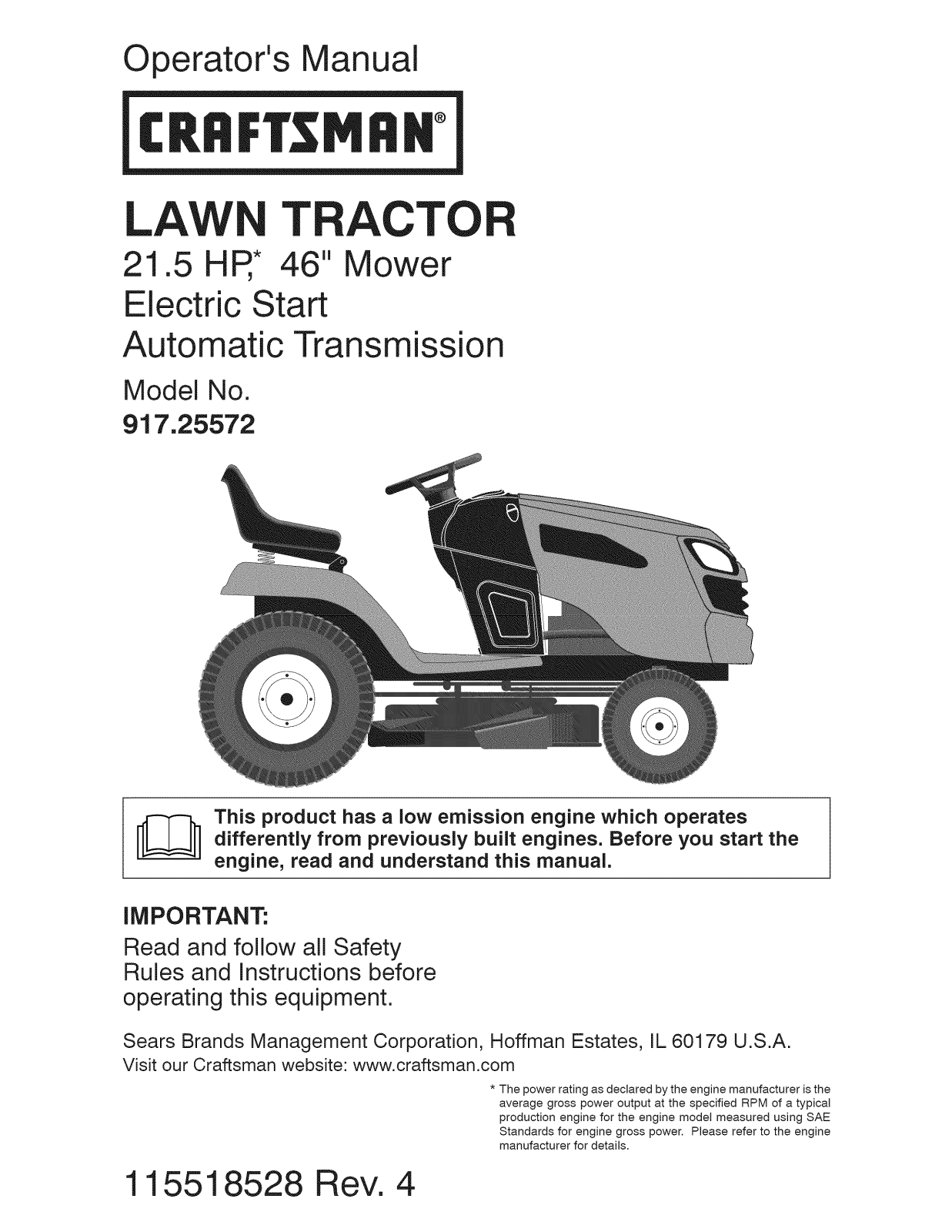 Craftsman 917255728 Owner’s Manual