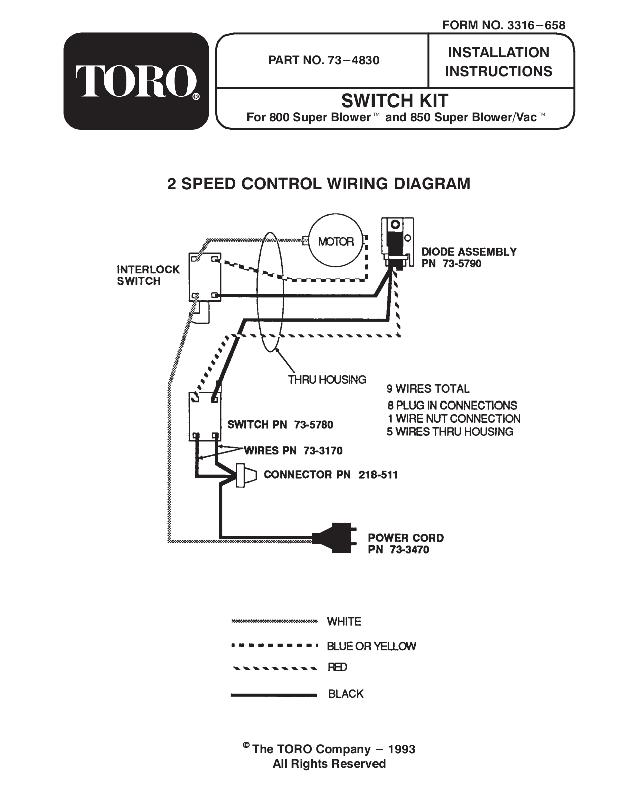 Toro 73-4830 Installation Instructions