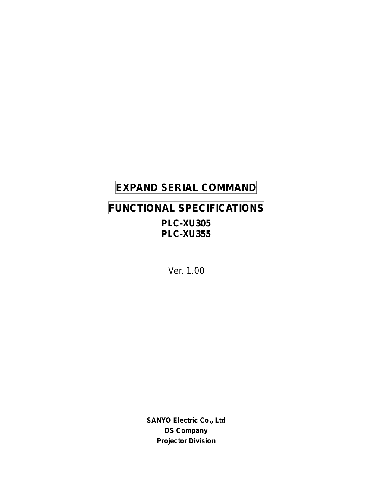 Sanyo PLC-XU355A - 3500,PLC-XU305,PLC-XU355 User Manual