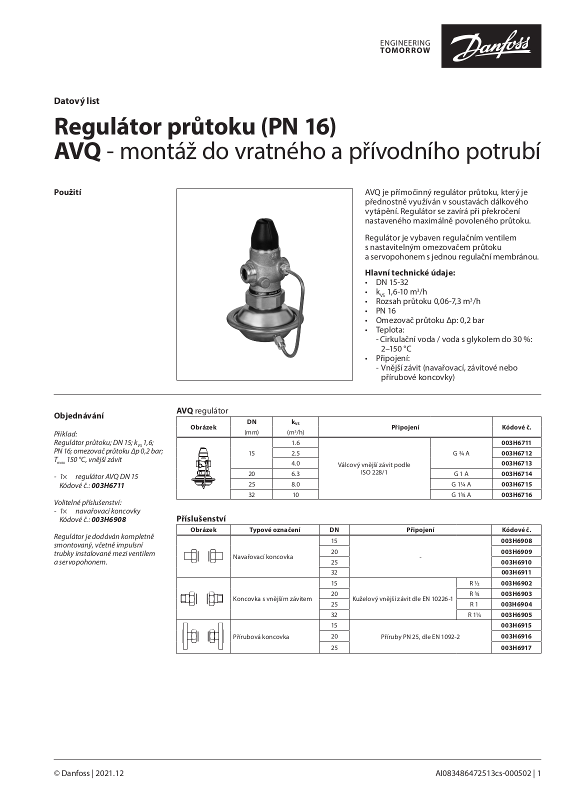 Danfoss AVQ Data sheet