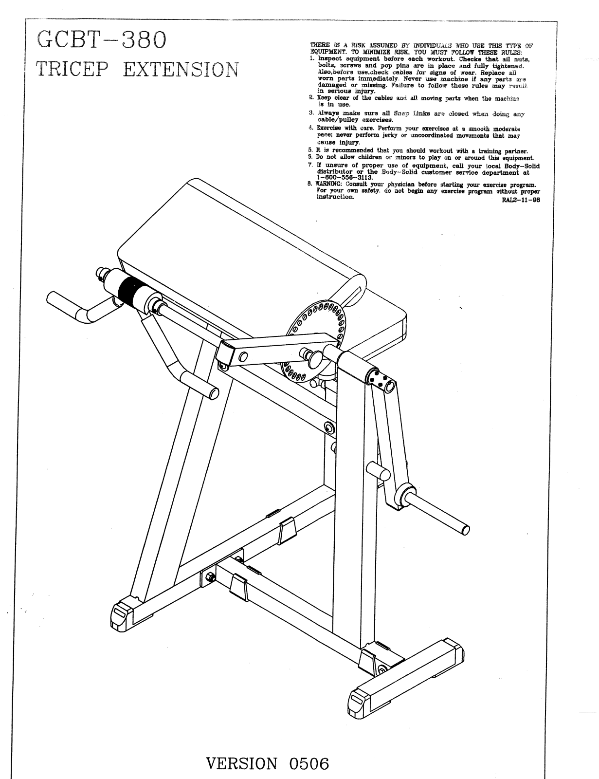 Body Solid GCBT380 User Manual