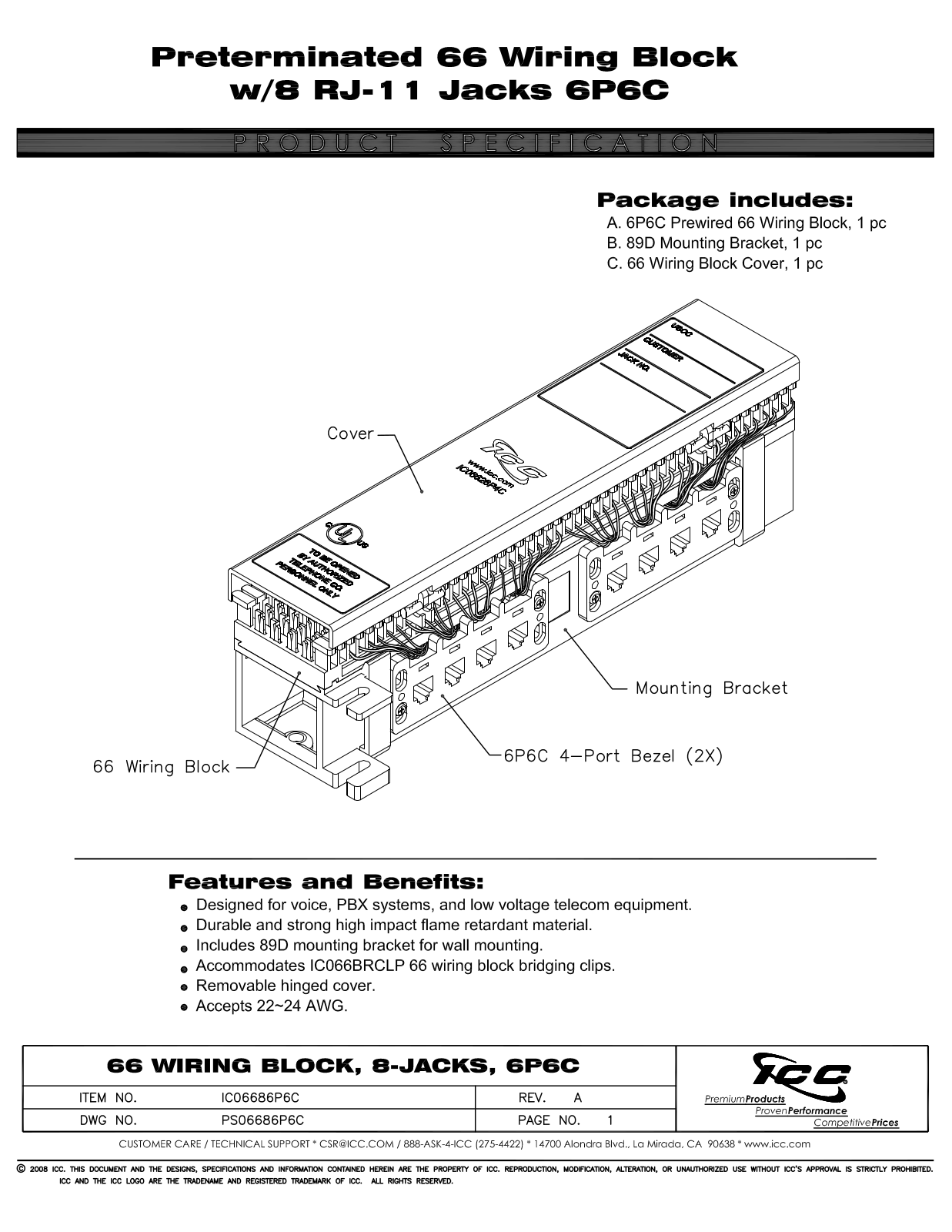 ICC IC06686P6C Specsheet