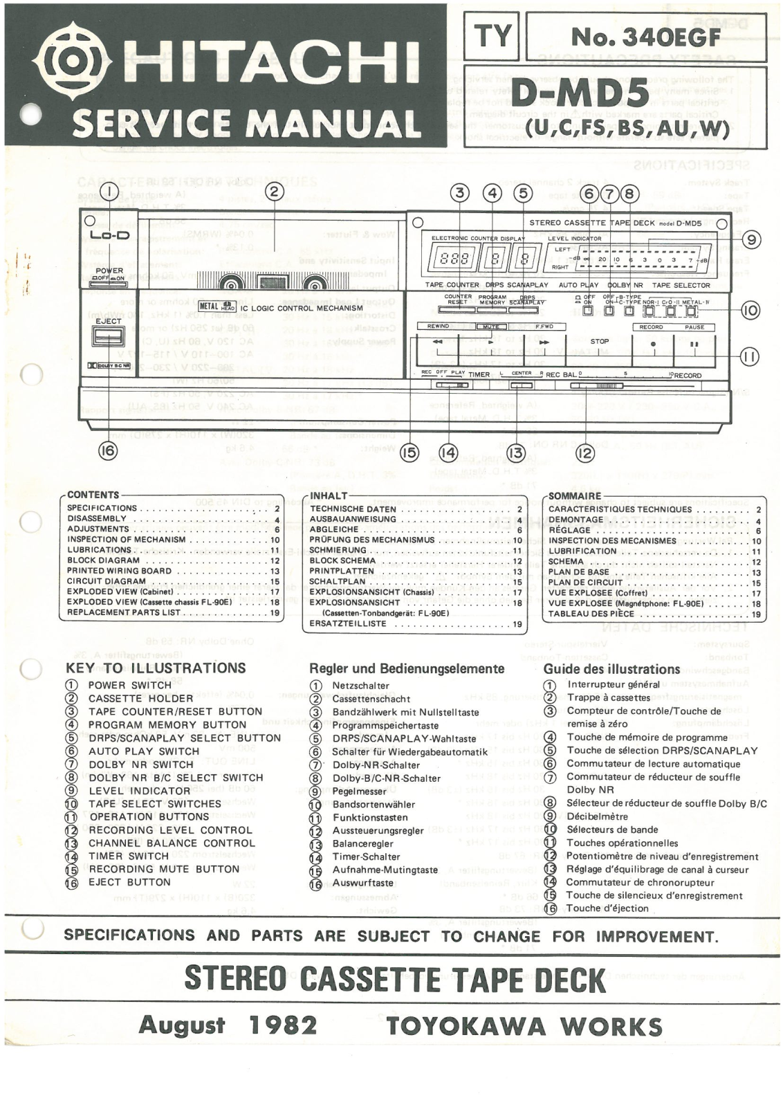Hitachi DMD-5 Service Manual